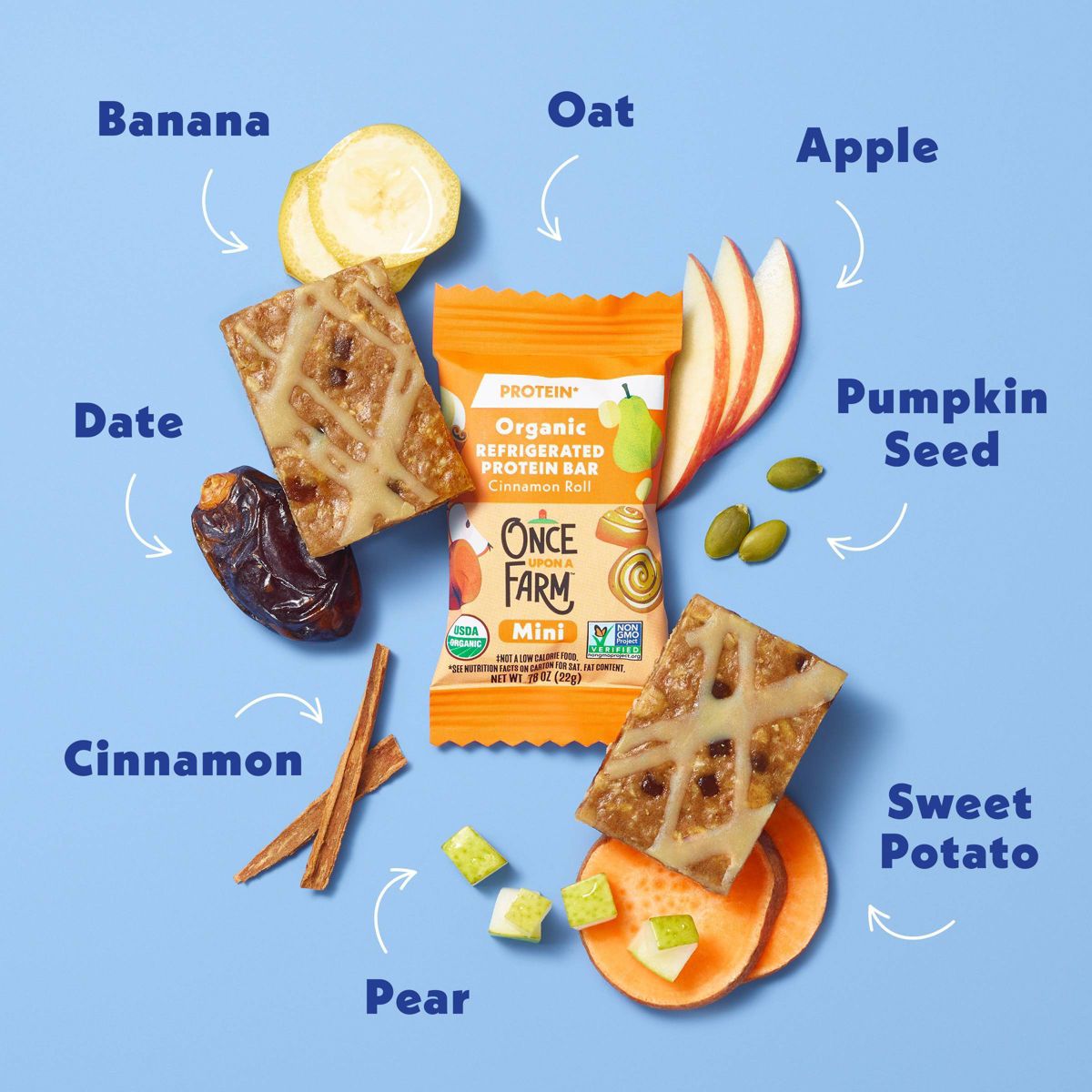 Once Upon A Farm Barras de Proteína Sabor Rollo de Canela Orgánicas - 4.68 oz/6 ct - Imagen 4