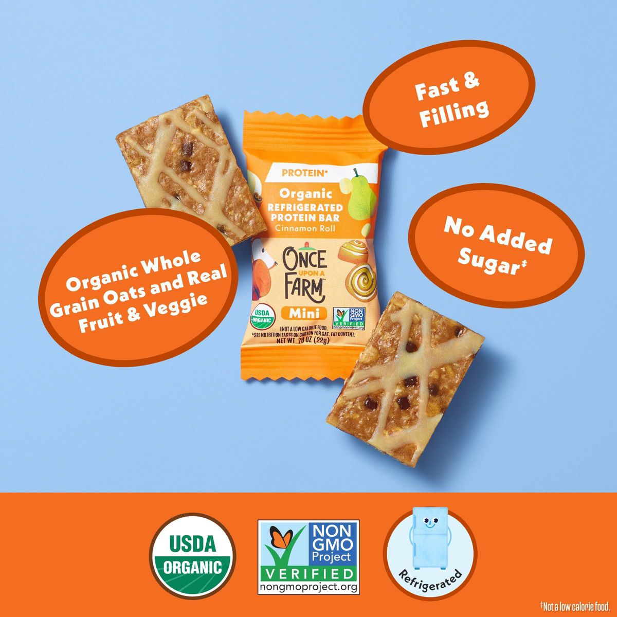 Once Upon A Farm Barras de Proteína Sabor Rollo de Canela Orgánicas - 4.68 oz/6 ct - Imagen 5