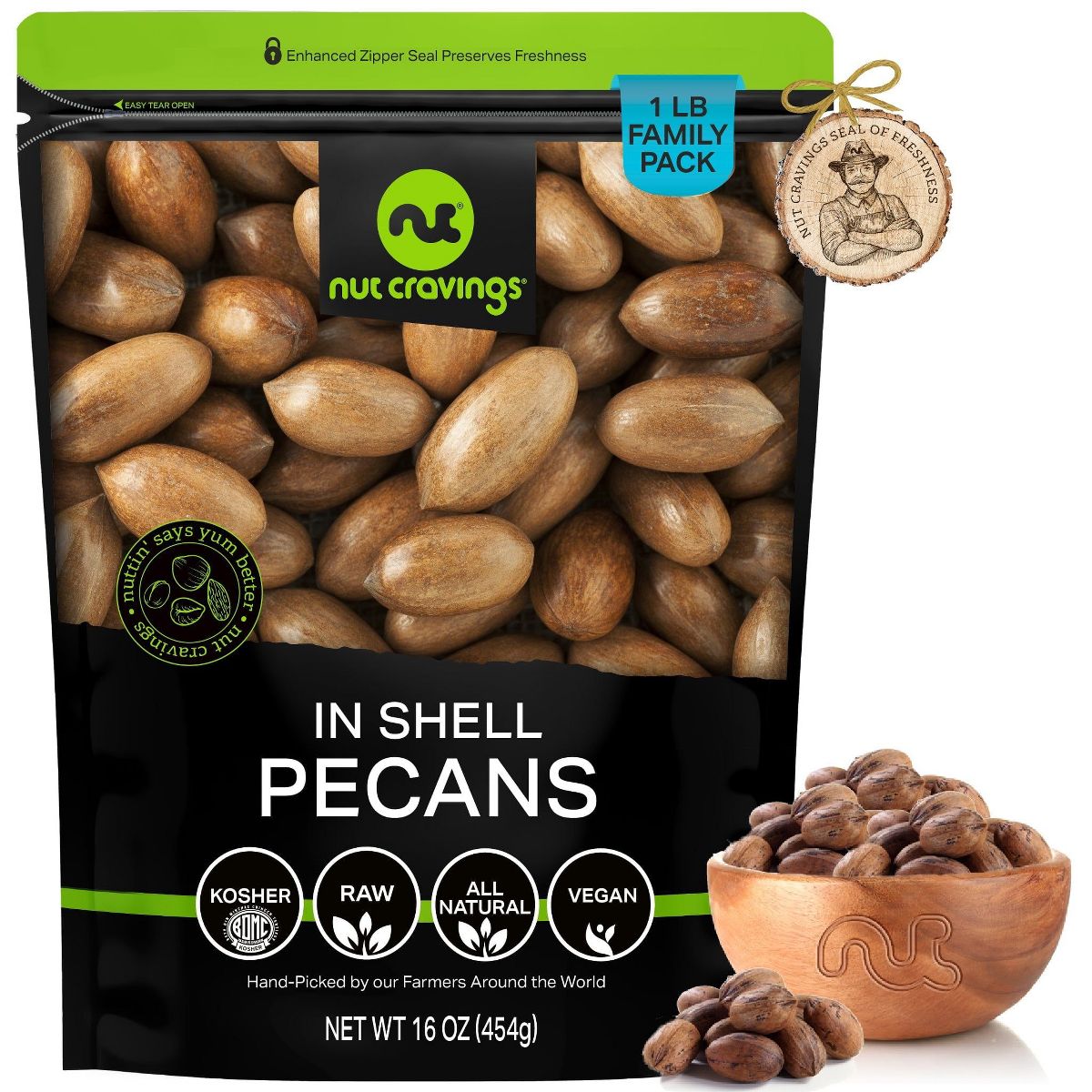 Nueces Pecanas en Cáscara, Crudas Premium por Nut Cravings - Imagen 2