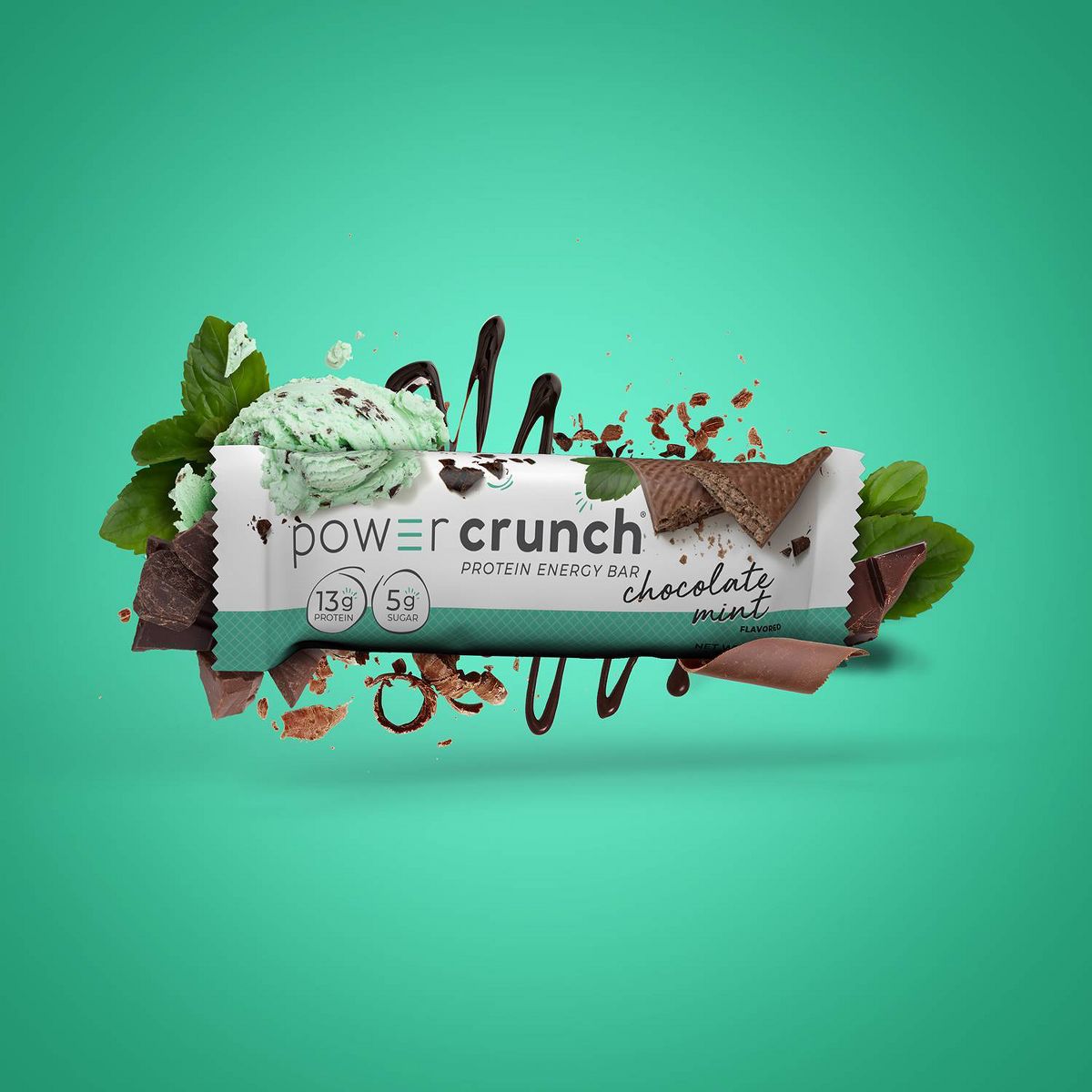 Power Crunch Barritas Energéticas de Proteína de Suero con Galleta Sabor Chocolate y Menta 13g de Proteína - Paquete de 5 - Imagen 4