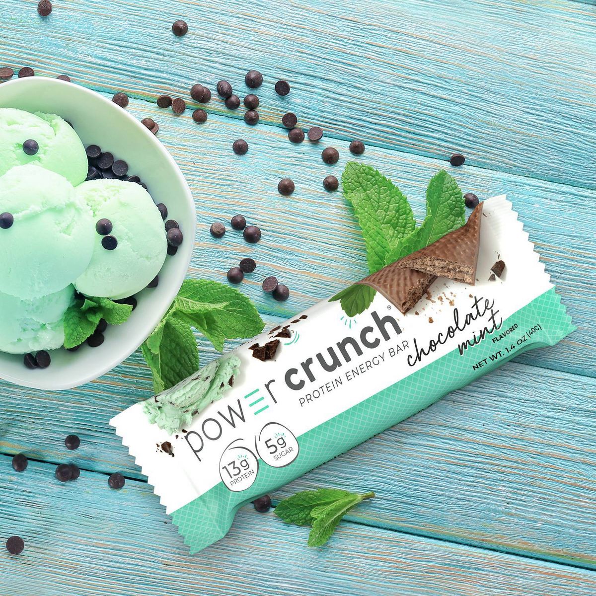 Power Crunch Barritas Energéticas de Proteína de Suero con Galleta Sabor Chocolate y Menta 13g de Proteína - Paquete de 5 - Imagen 5