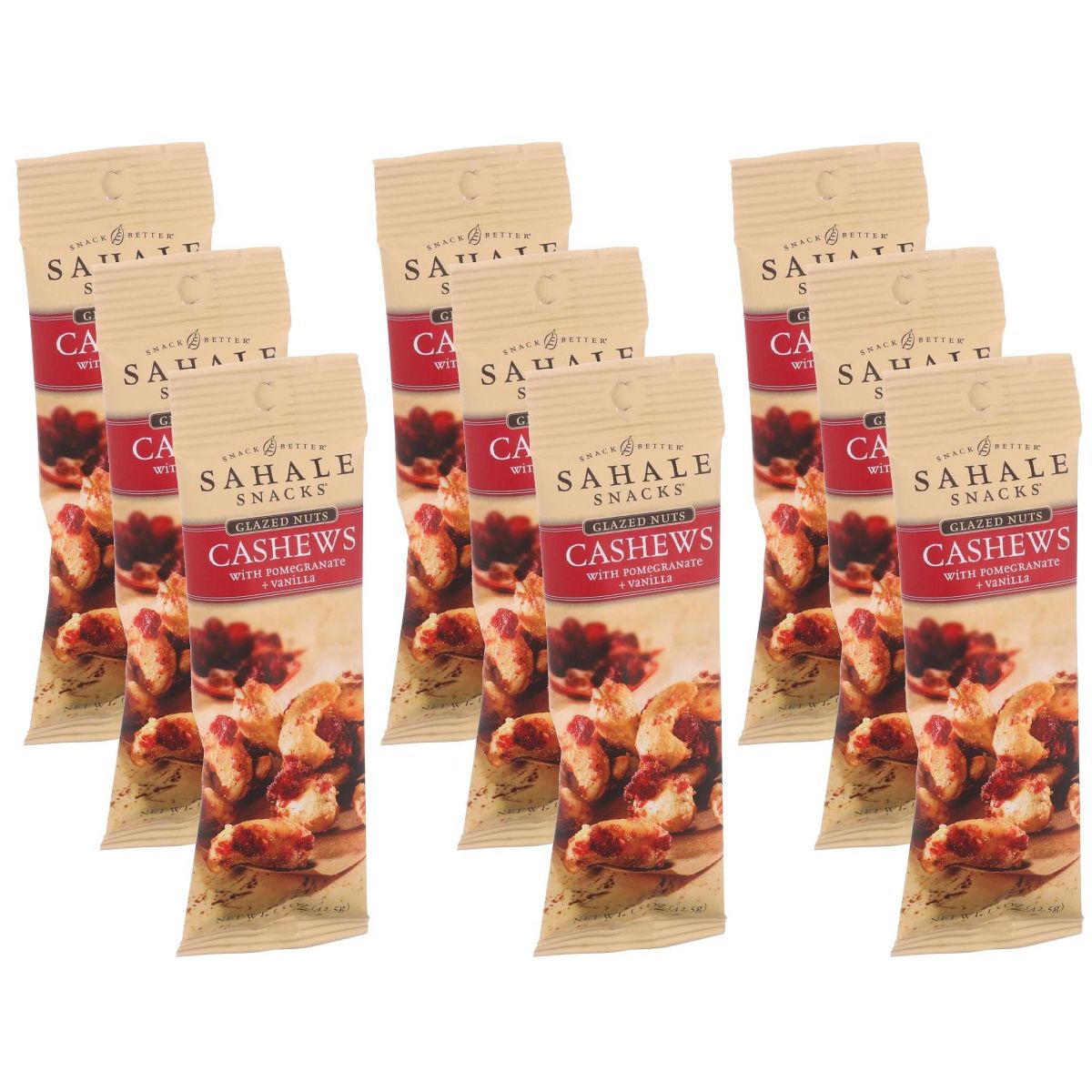 Sahale Snacks Nueces Garapiñadas, Anacardos Con Granada y Vainilla - Caja de 9/1.5 oz - Imagen 2