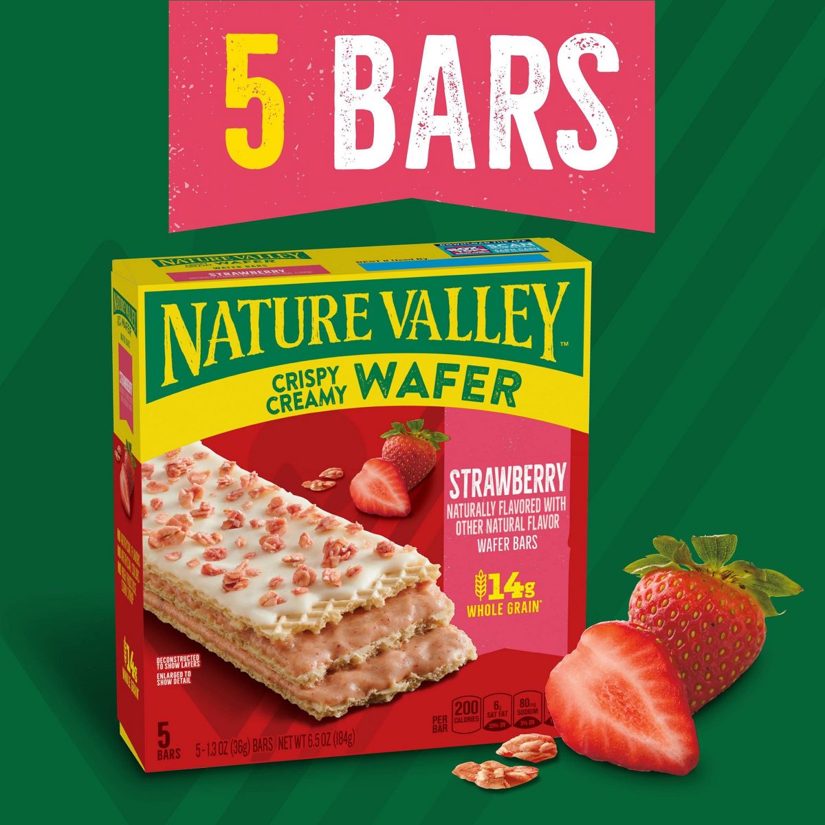Nature Valley Barras Crujientes y Cremosas de Fresa - 6.5 oz/5 ct - Imagen 3