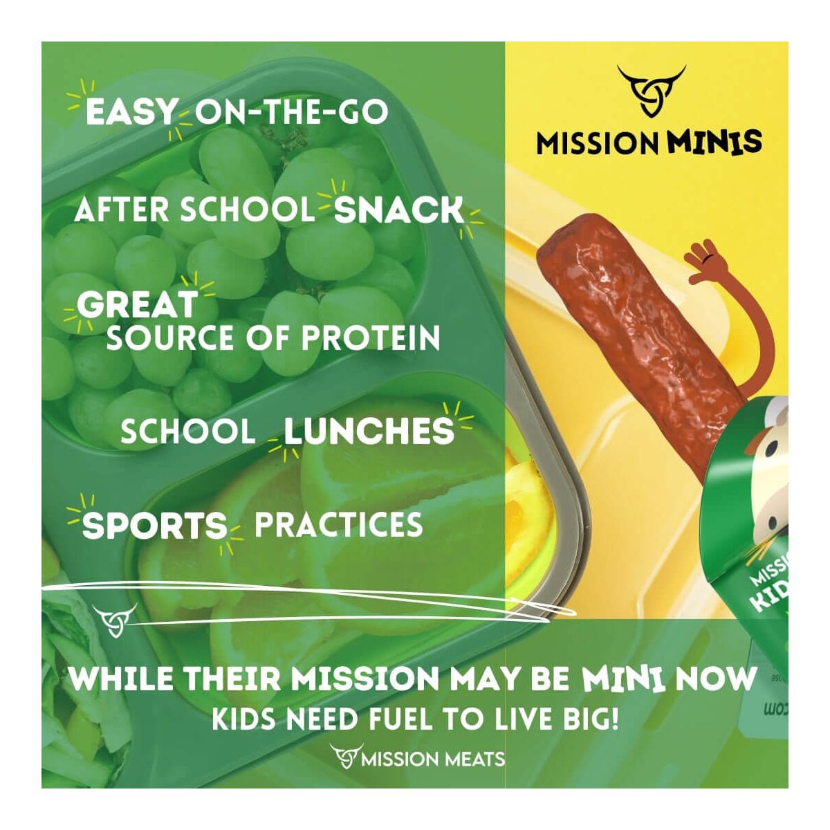 Mission Meats Kids Beef Sticks – 100% Alimentado con Pastura y Criado en Pastizales, Botanas Saludables para Niños y Pequeños, Sin Azúcar, Envuelto Individualmente, 0.5oz (24ct) - Imagen 6