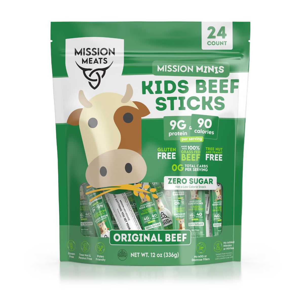 Mission Meats Kids Beef Sticks – 100% Alimentado con Pastura y Criado en Pastizales, Botanas Saludables para Niños y Pequeños, Sin Azúcar, Envuelto Individualmente, 0.5oz (24ct) - Imagen 9