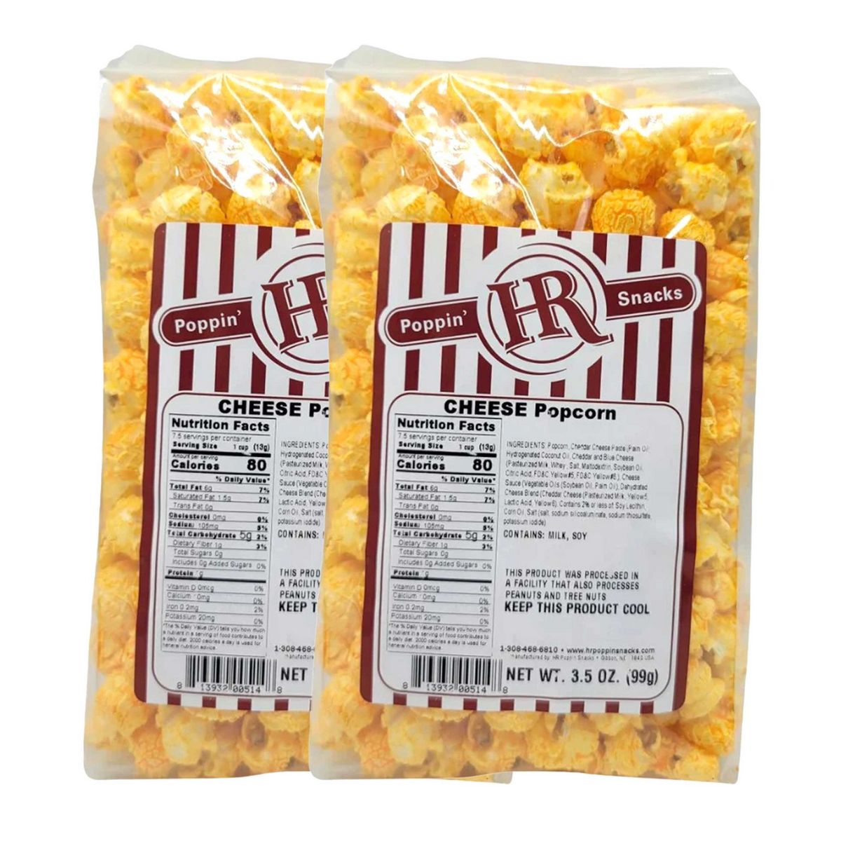 HR Poppin' Snacks 3.5 oz Palomitas de Queso - Paquete de 2 - Imagen 2