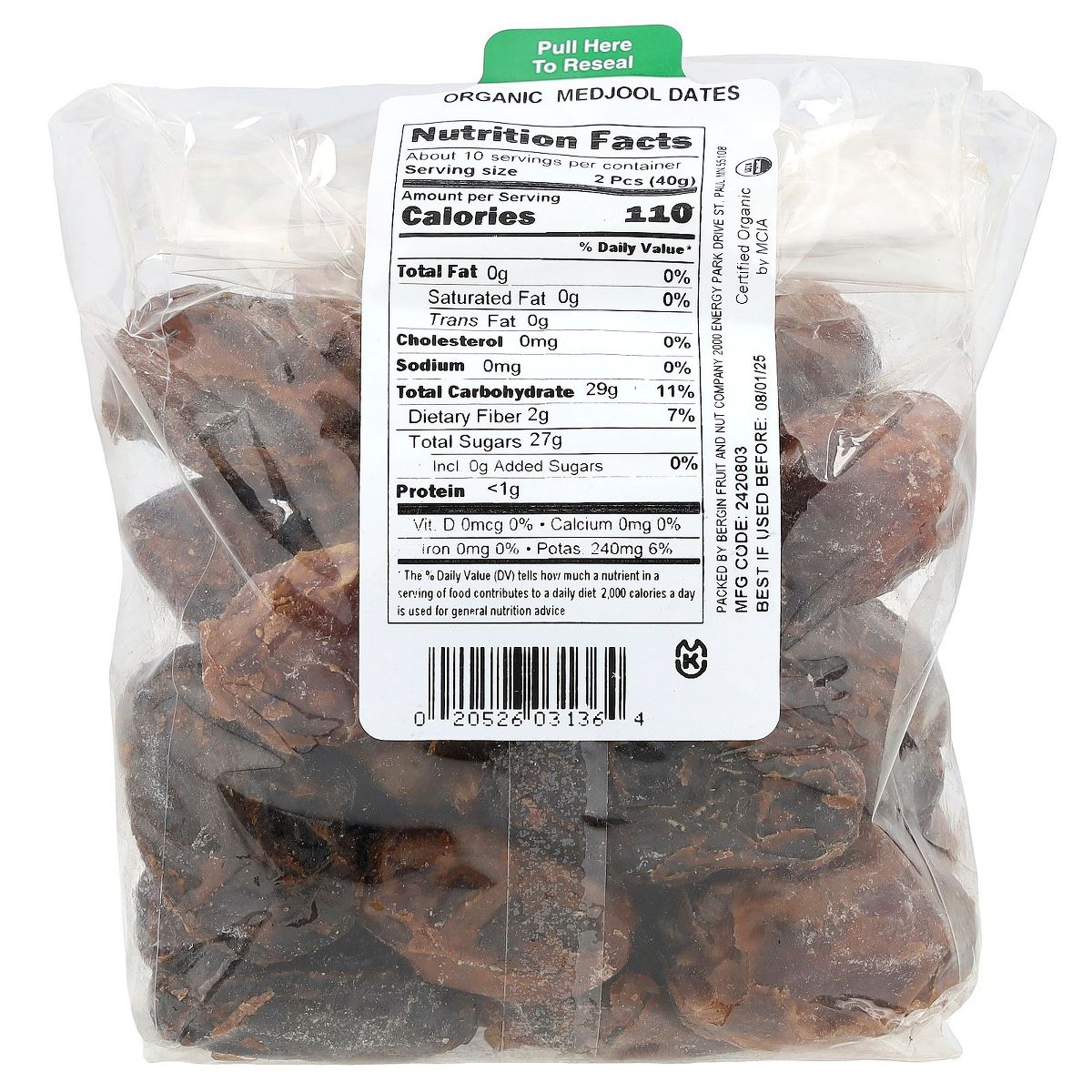 Dátiles Medjool Orgánicos Bergin Fruit and Nut Company, 14 oz (397 g) - Imagen 3