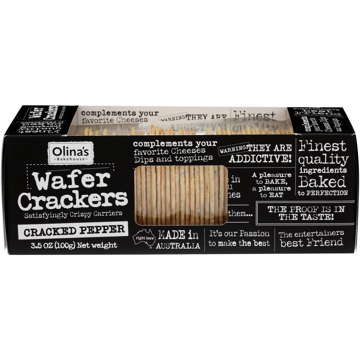 Olina’s Bakehouse Galleta Wafer de Pimienta - Caja con 12 - 3.5 oz - Imagen 3