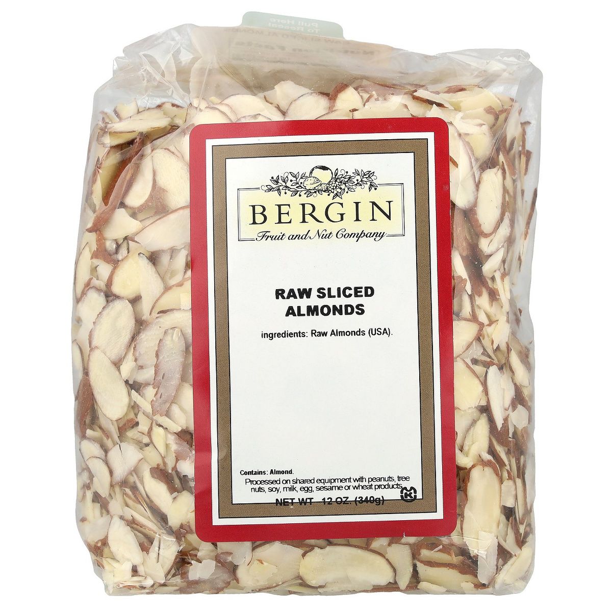 Bergin Fruit and Nut Company Almendras Fileteadas Crudas, 12 oz (340 g) - Imagen 2