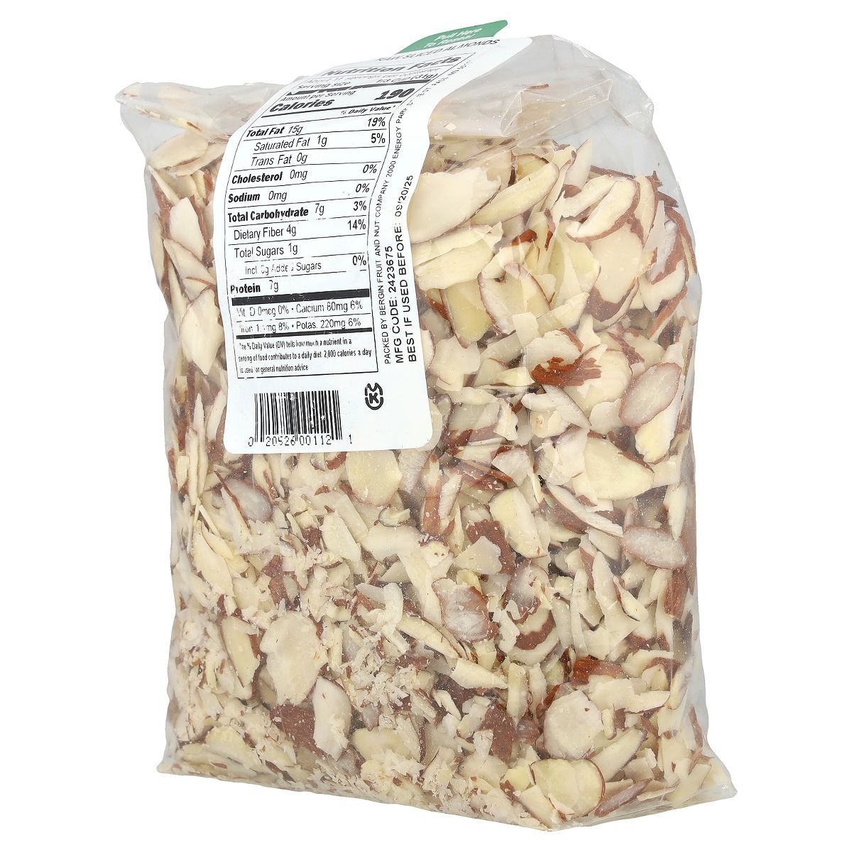 Bergin Fruit and Nut Company Almendras Fileteadas Crudas, 12 oz (340 g) - Imagen 4