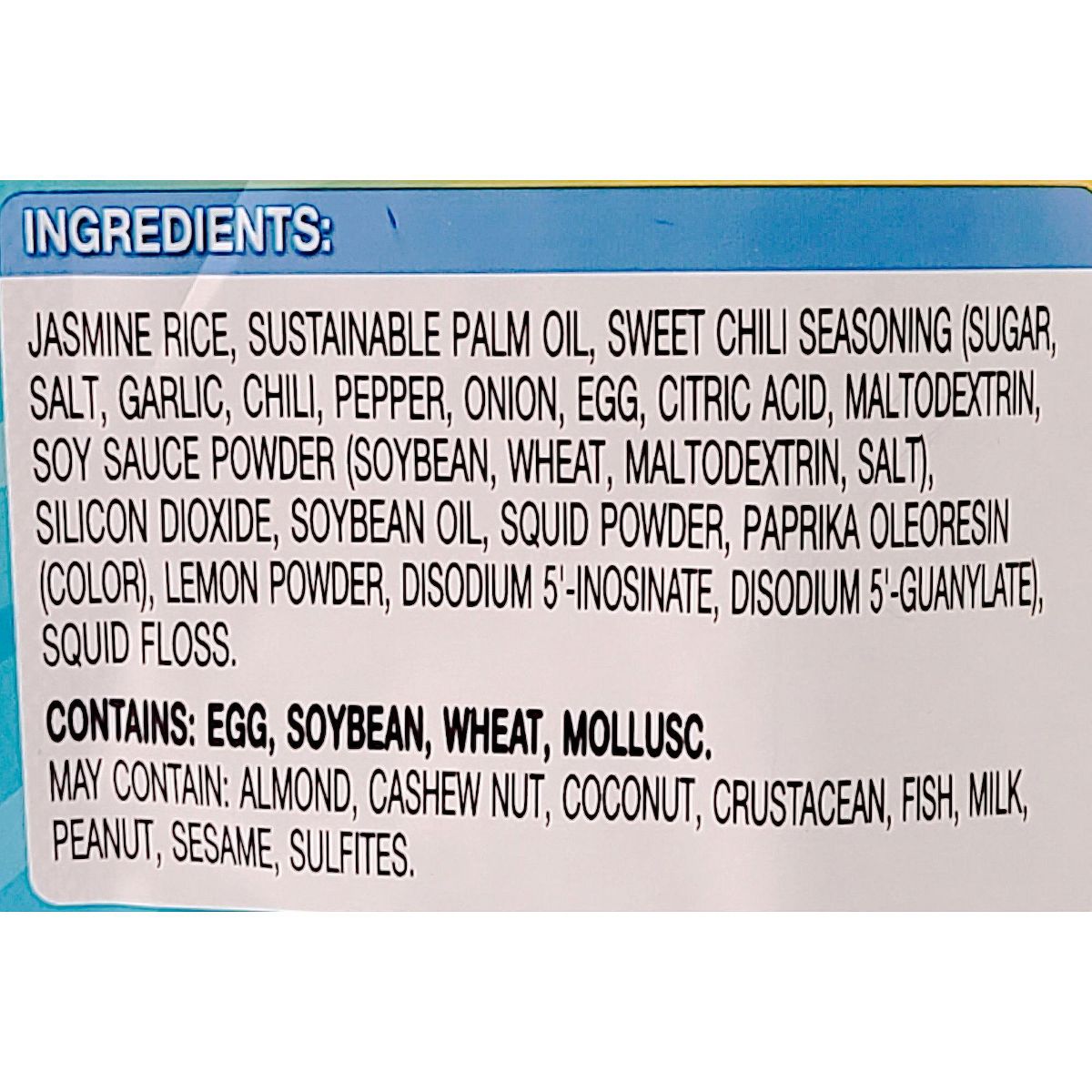 Galleta de Arroz Chao Sua con Mechado de Calamar Asado Sabor Chile Dulce, Horneada 1.76 oz (Paquete de 2) - Imagen 6