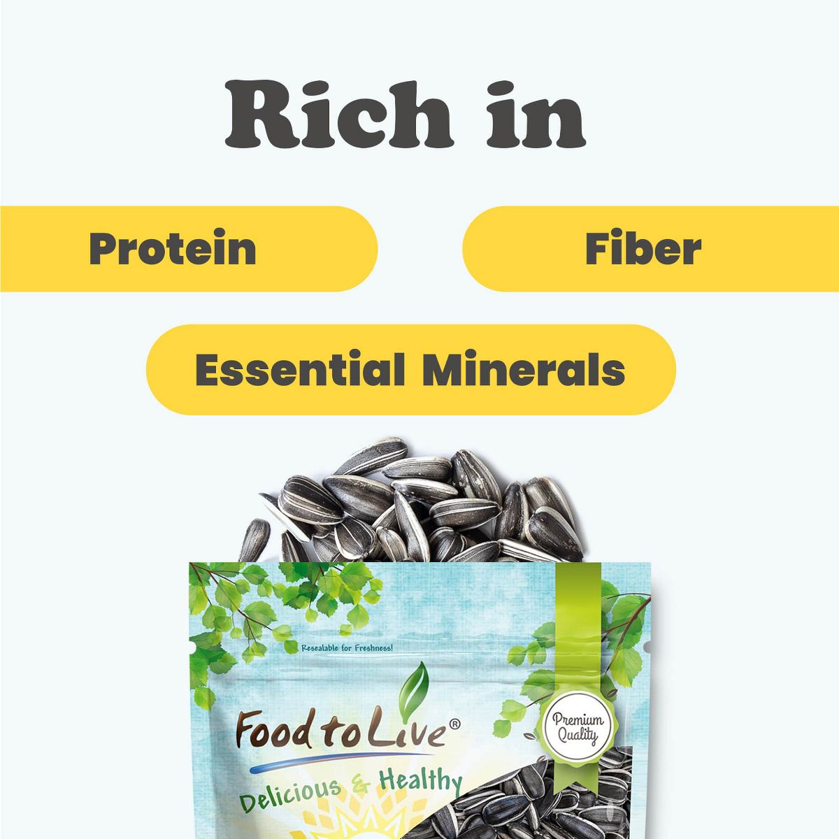 Semillas de Girasol Crudas con Cáscara - por Food To Live - Imagen 9