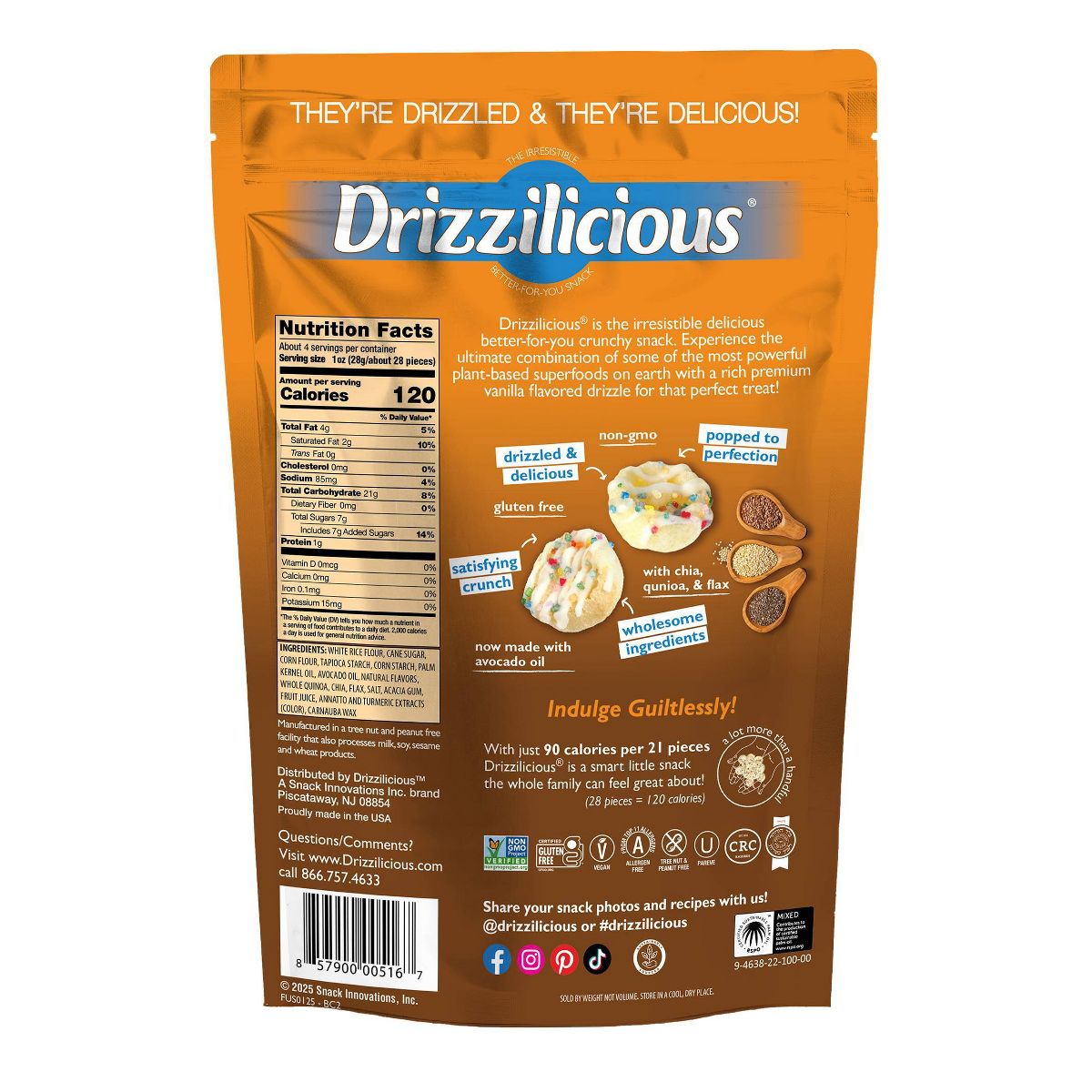 Drizzilicious Mini Galleta de Arroz con Baño de Chocolate - 4 oz - Imagen 3
