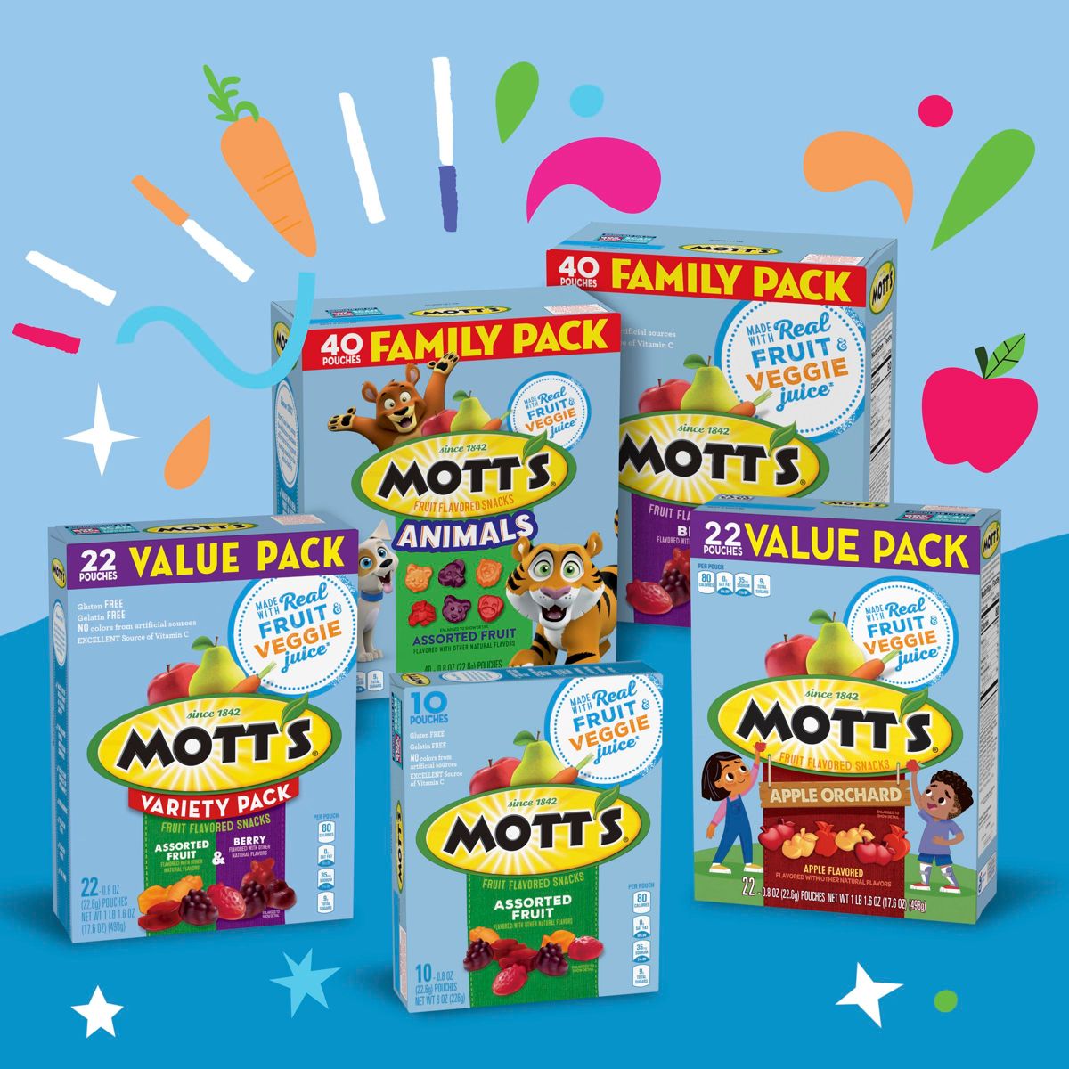 Mott's Bocadillos de Fruta Surtidos Animales - 40ct/32oz - Imagen 8