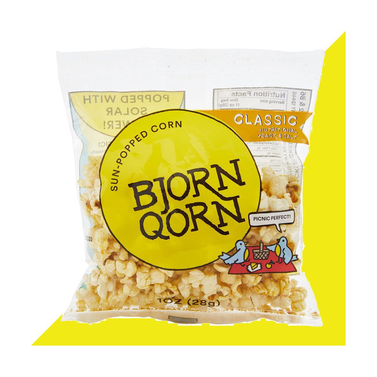 BjornQorn Clásico Paquete de 15 (1 oz) Palomitas de Maíz