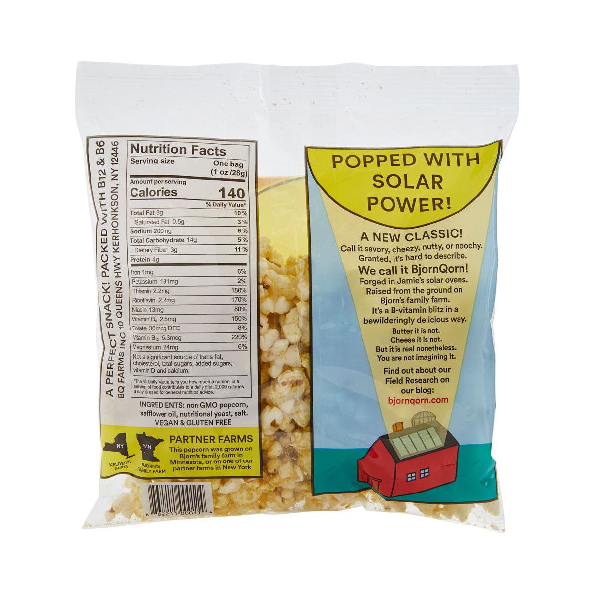 BjornQorn Clásico Paquete de 15 (1 oz) Palomitas de Maíz - Imagen 3