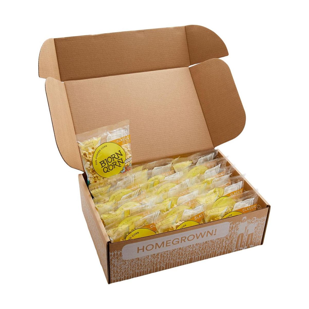 BjornQorn Clásico Paquete de 15 (1 oz) Palomitas de Maíz - Imagen 4