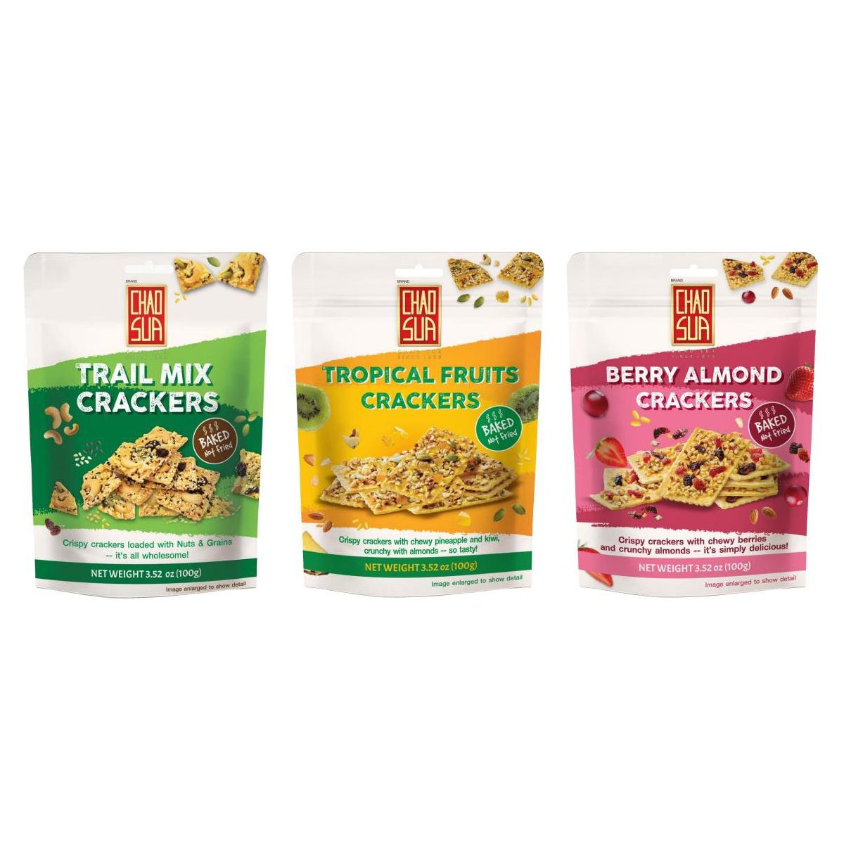 Galletas Saladas de Frutas Tropicales Chao Sua Horneadas 3.52 Oz. (Paquete de 2) - Imagen 7