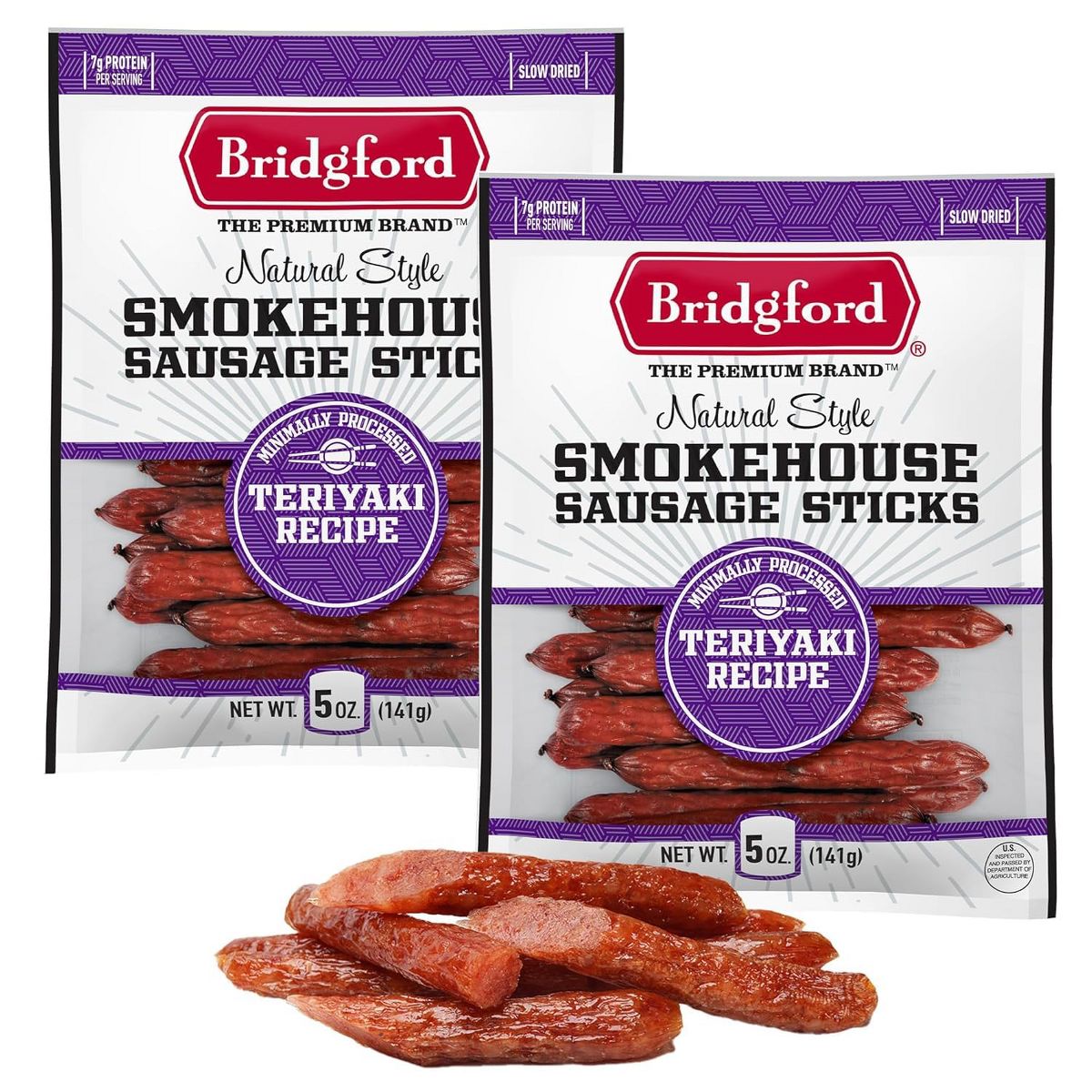 Bridgford Smokehouse Salchichas en Bastón Sabor Teriyaki 5 oz - Salchichas Ahumadas sin Gluten y Alto en Proteína para Diversas Preferencias Alimenticias - Imagen 2