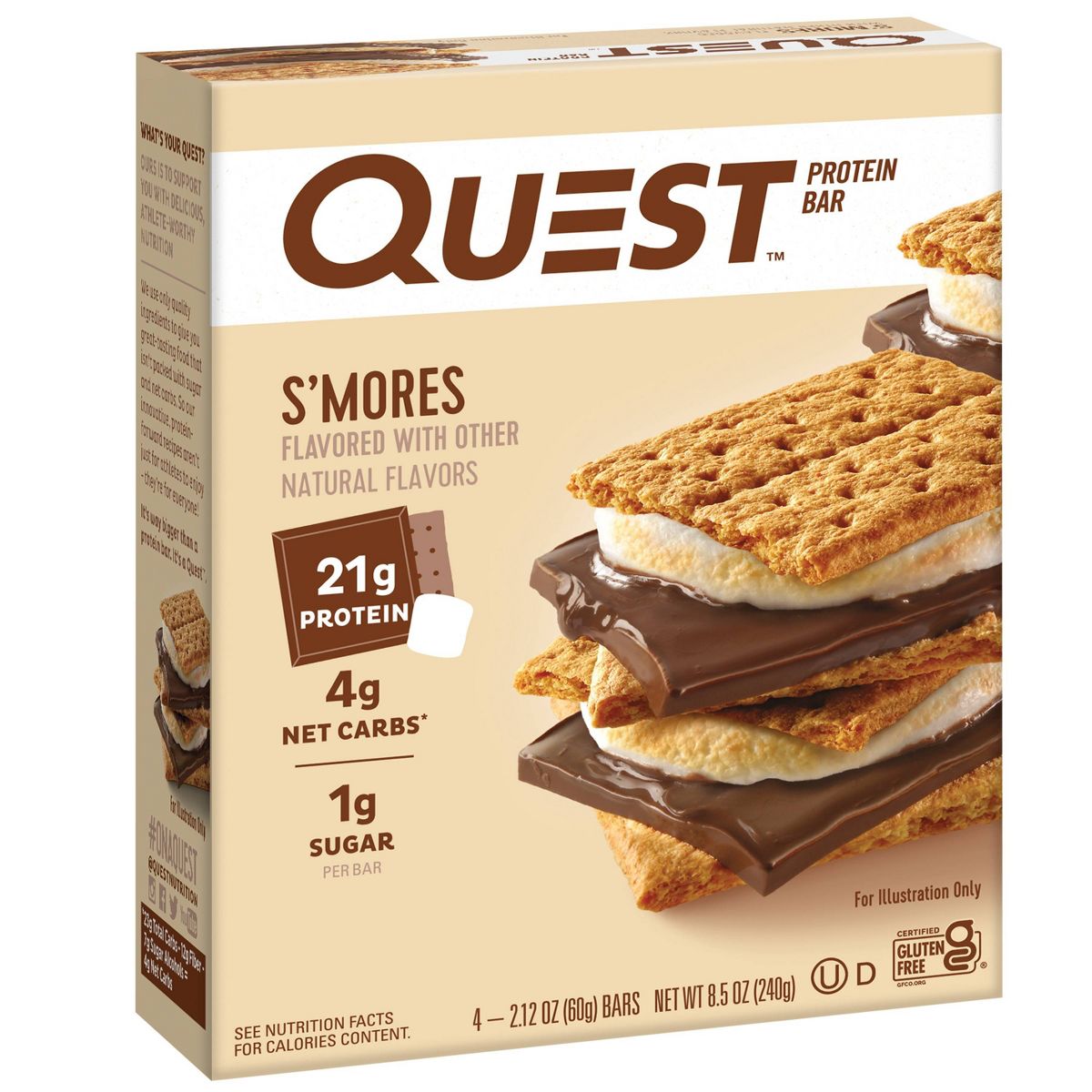 Barra de Proteína Quest Nutrition 21g - S'mores - Imagen 4