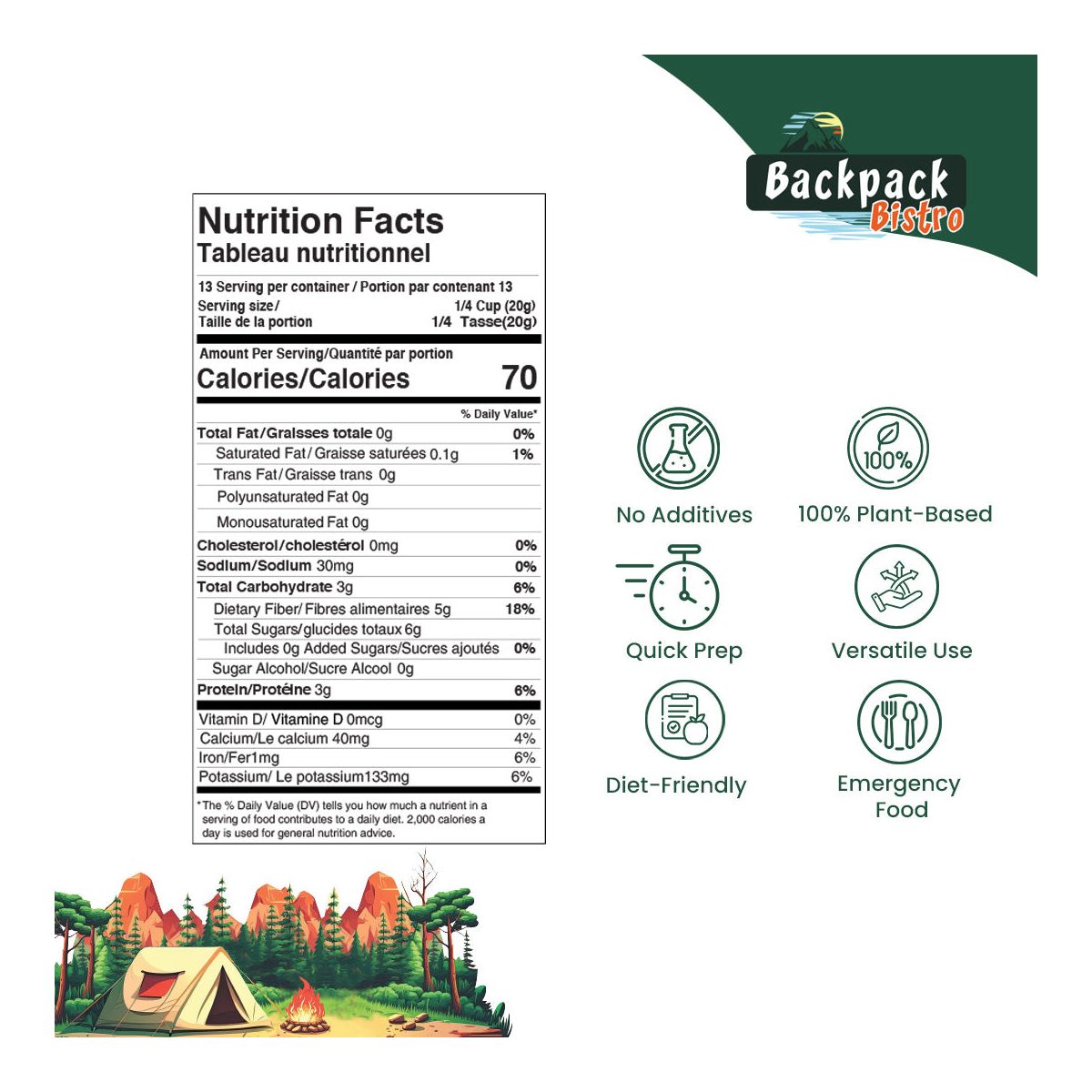 BackPack Bistro Vegetales Mixtos Deshidratados - Imagen 3