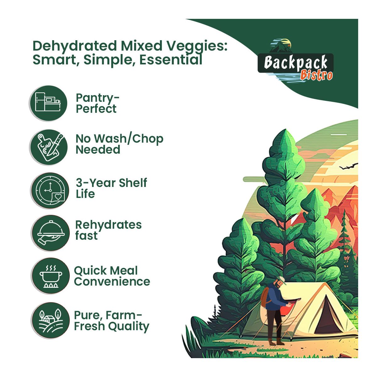 BackPack Bistro Vegetales Mixtos Deshidratados - Imagen 7