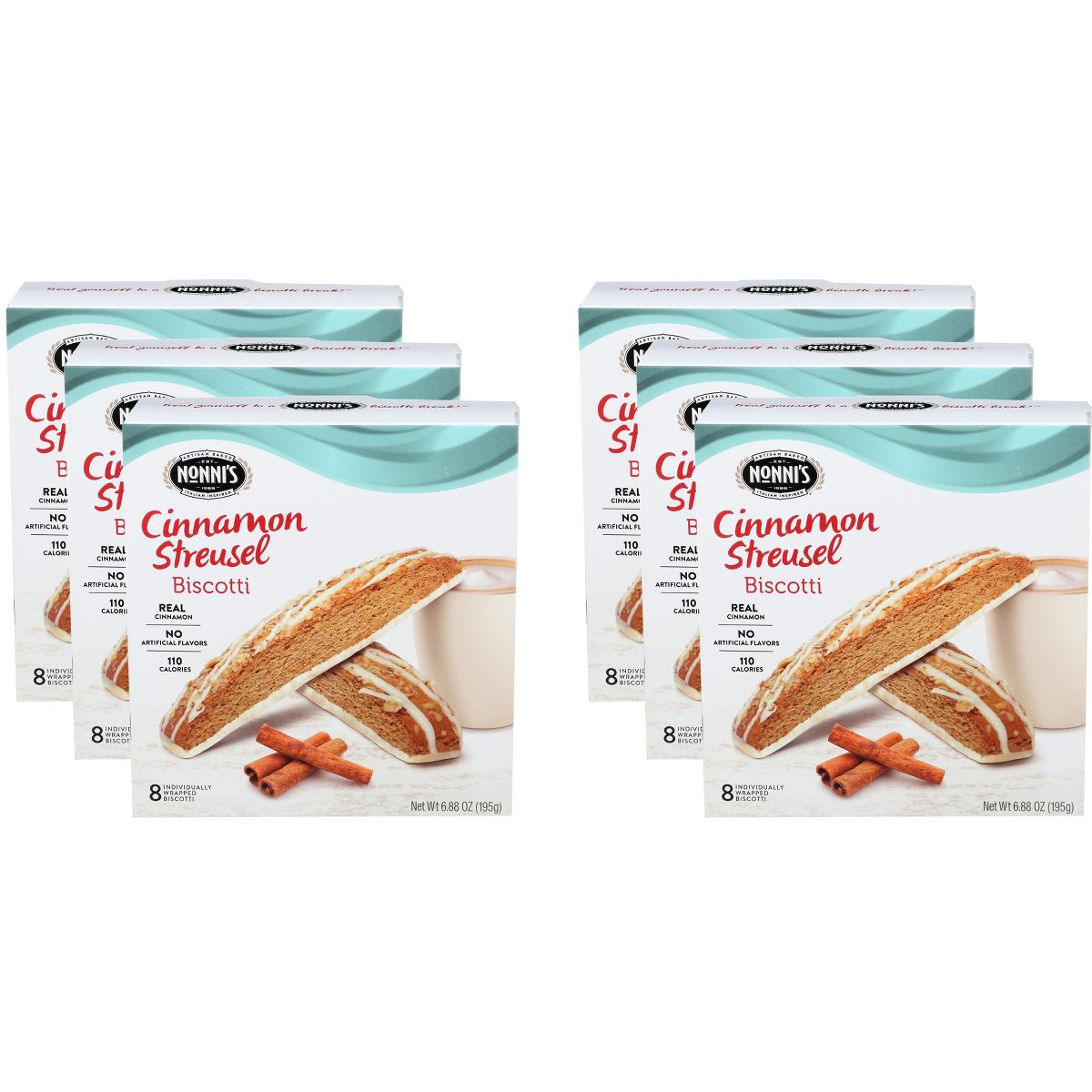 Nonnis Biscotti Cinnamon Coffee Cake - Paquete de 6 - 6.88 oz - Imagen 2