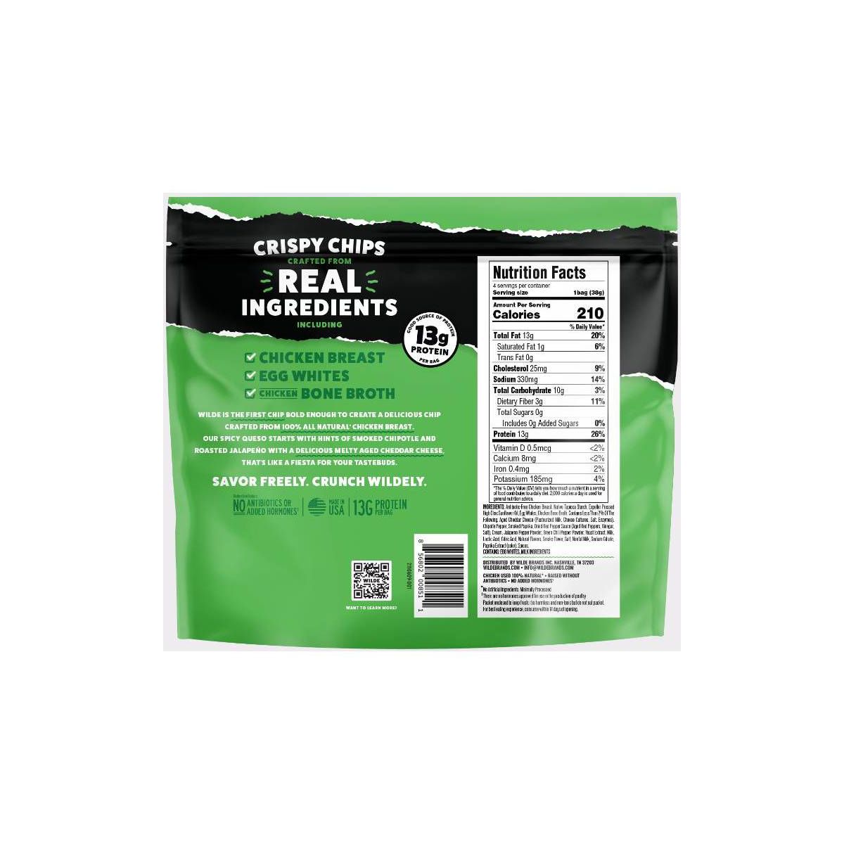 WILDE Papas con 13g de Proteína - Queso Picante - Paquete con 4 - Imagen 6