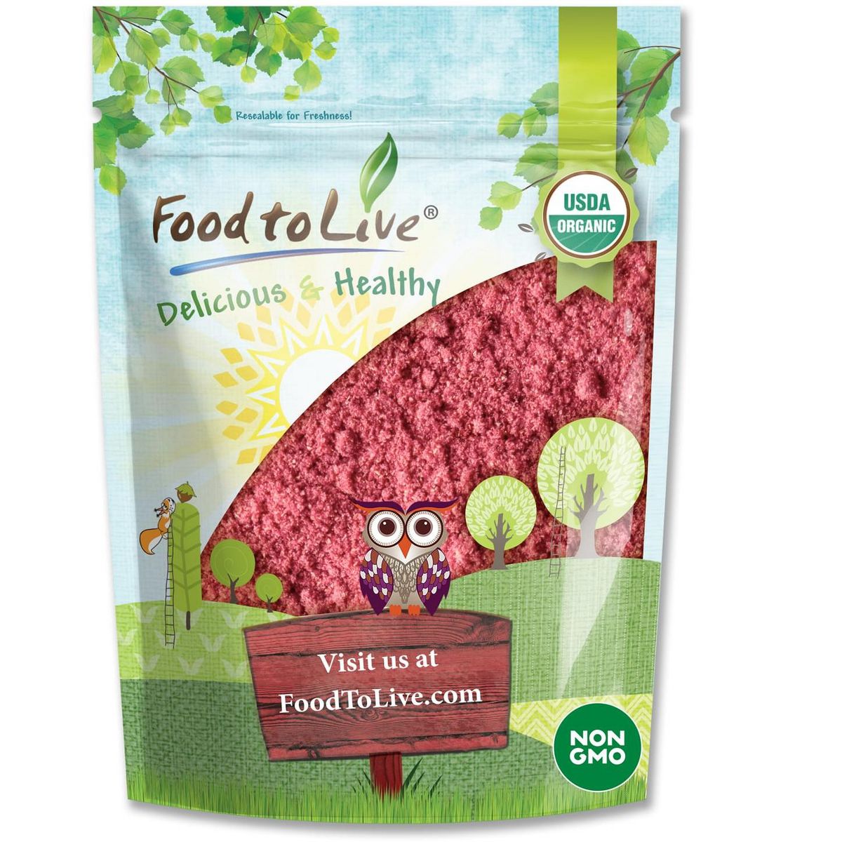 Polvo de Fresa Orgánico - por Food To Live - Imagen 3