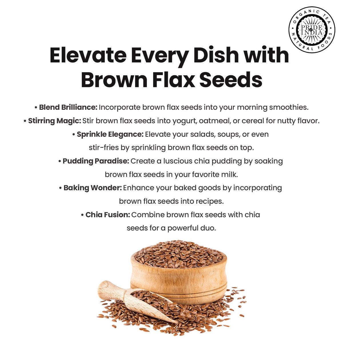 Semillas de Linaza Marrón PRIDE OF INDIA - Imagen 5