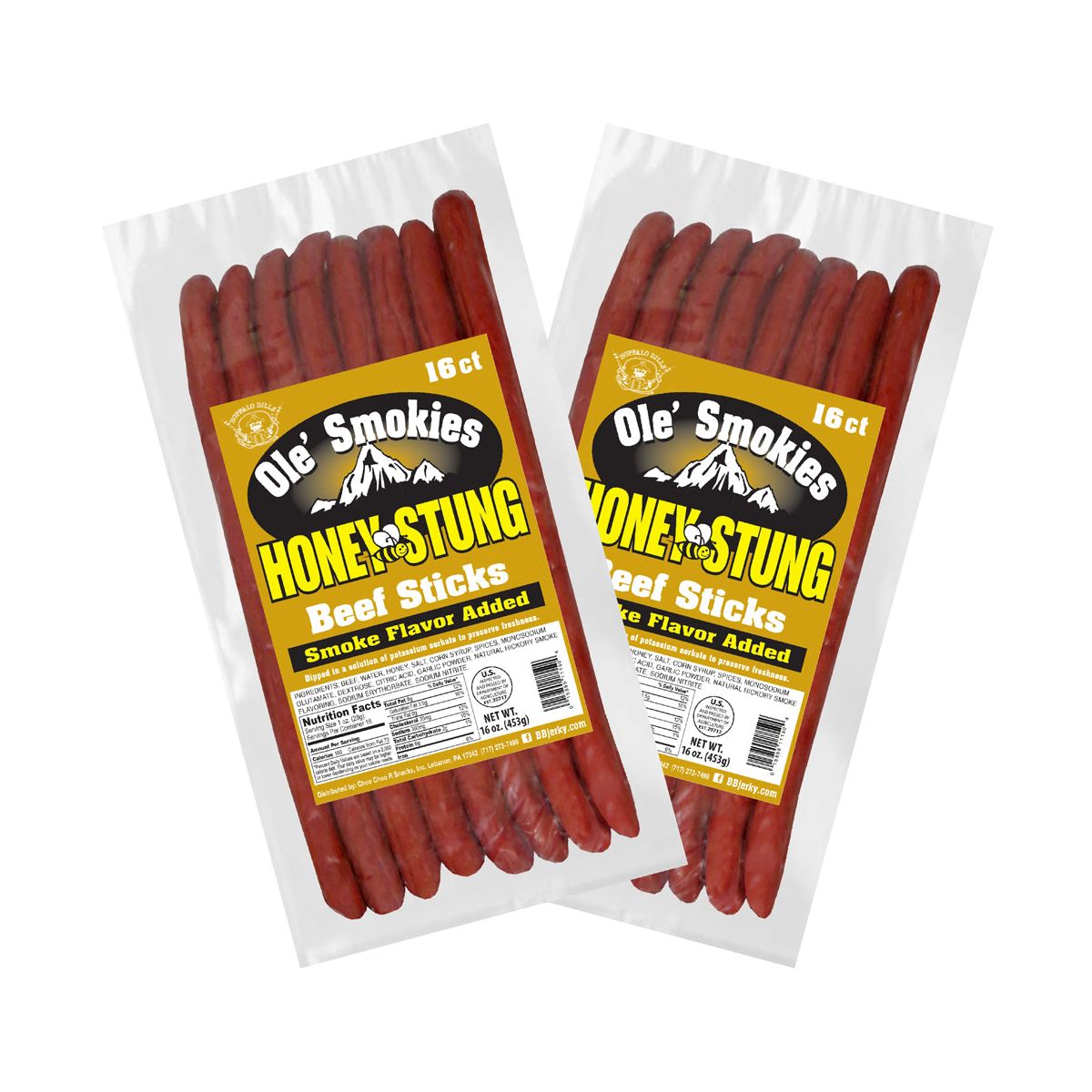 Salchichas de Res Ole' Smokies Sabor Miel Buffalo Bills 16 piezas a Granel de 9 Pulgadas (dos bolsas de 1 lb)