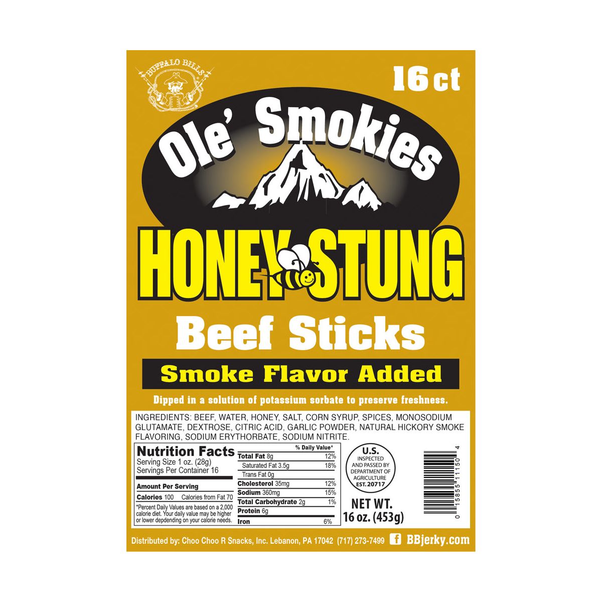 Salchichas de Res Ole' Smokies Sabor Miel Buffalo Bills 16 piezas a Granel de 9 Pulgadas (dos bolsas de 1 lb) - Imagen 4