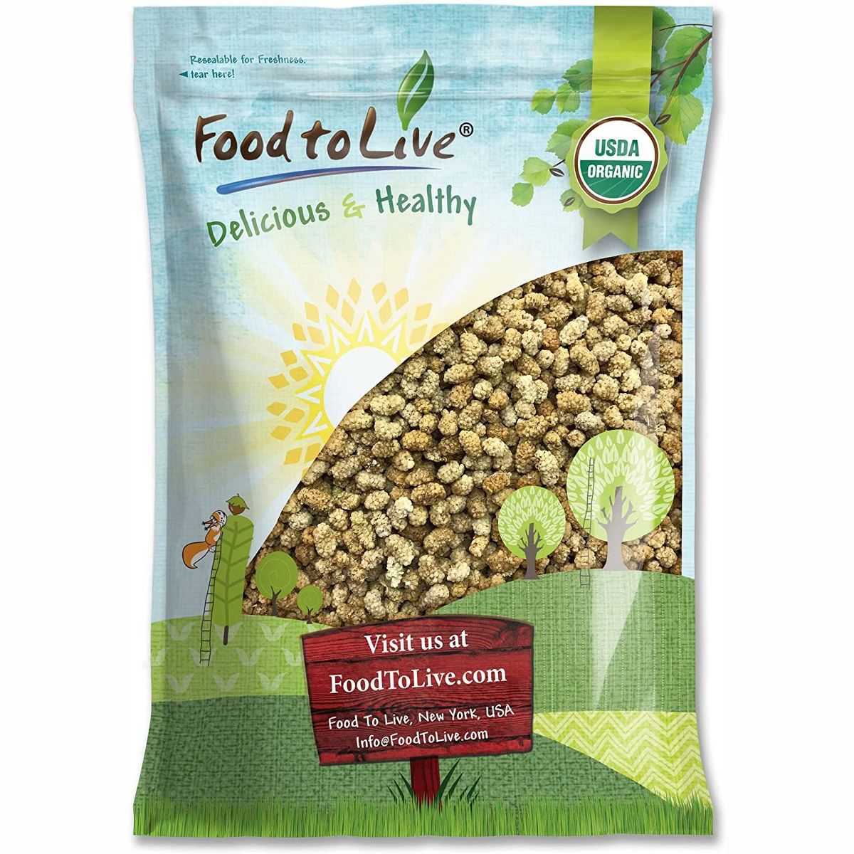 Moras Blancas Deshidratadas Orgánicas - por Food To Live - Imagen 3