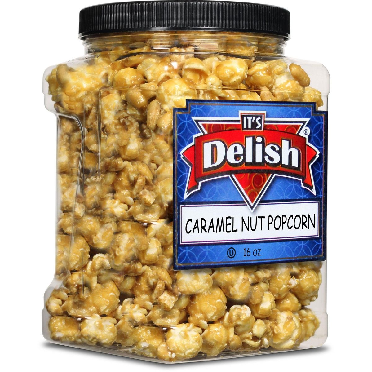 Palomitas de caramelo con cacahuates It's Delish, envase jumbo de 16 OZ