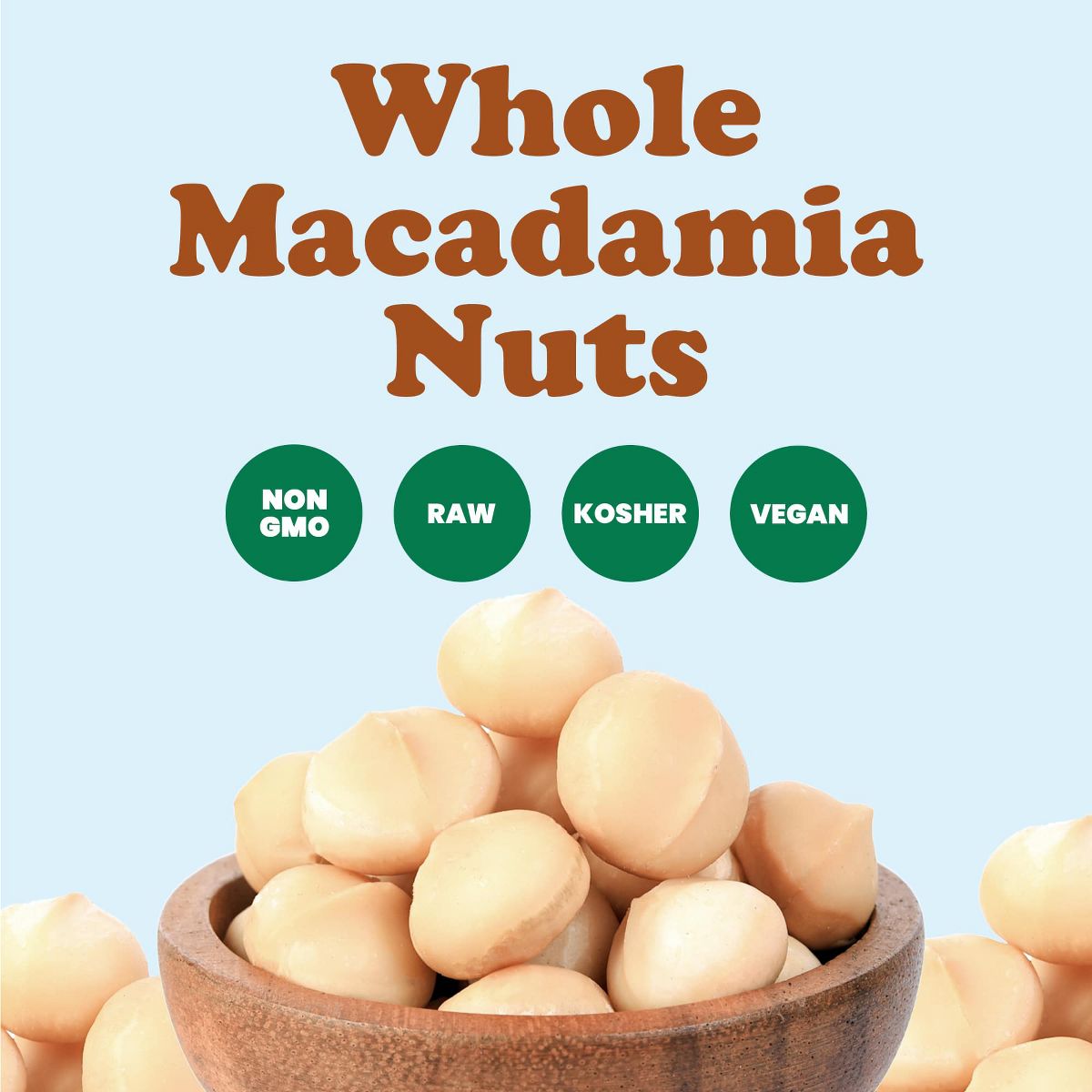 Nueces de Macadamia Enteras — Verificado No Transgénico, Crudas, Sin Sal, Sin Tostar, Compatible con Keto, Kosher, Veganas, Granel, Excelentes como Snack y para Hornear. - Imagen 5