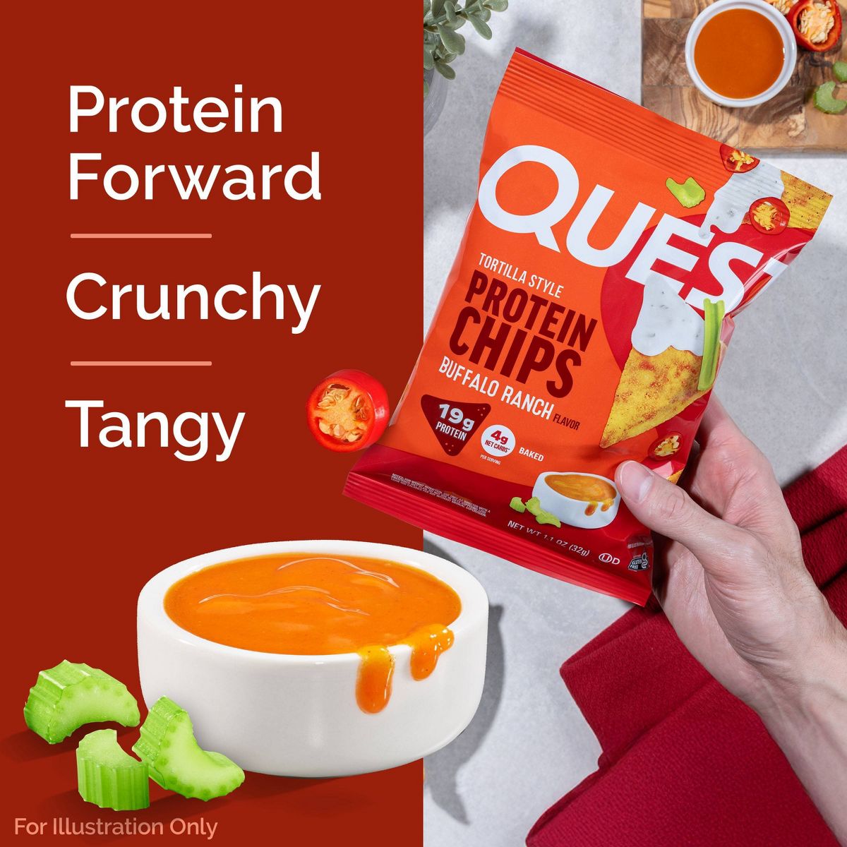 Quest Nutrition Tortilla Style Protein Chips - Salsa Buffalo Ranch - Imagen 5