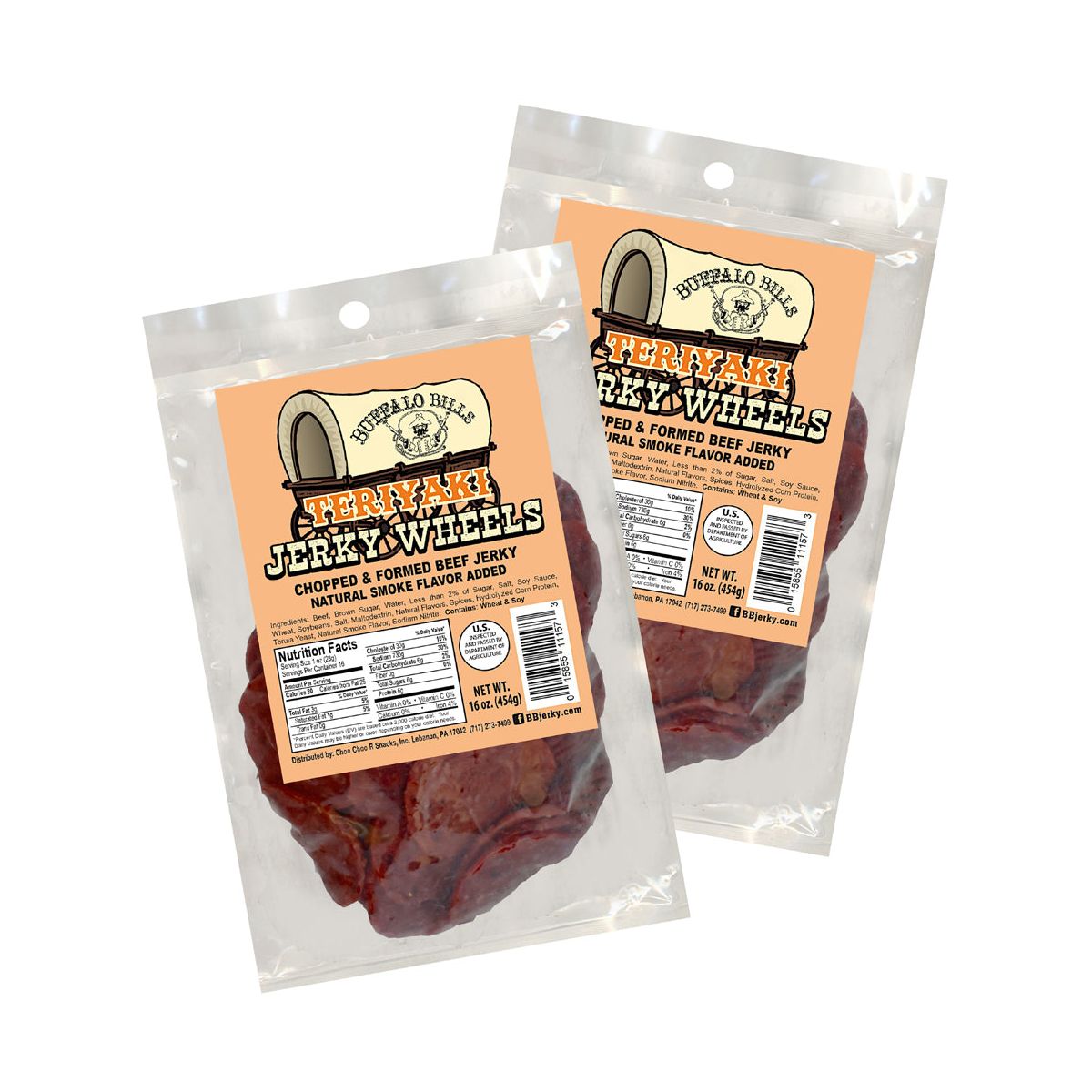 Buffalo Bills Ruedas de Carne Seca Teriyaki (Círculos) - 2 Packs de 16 oz - Imagen 2