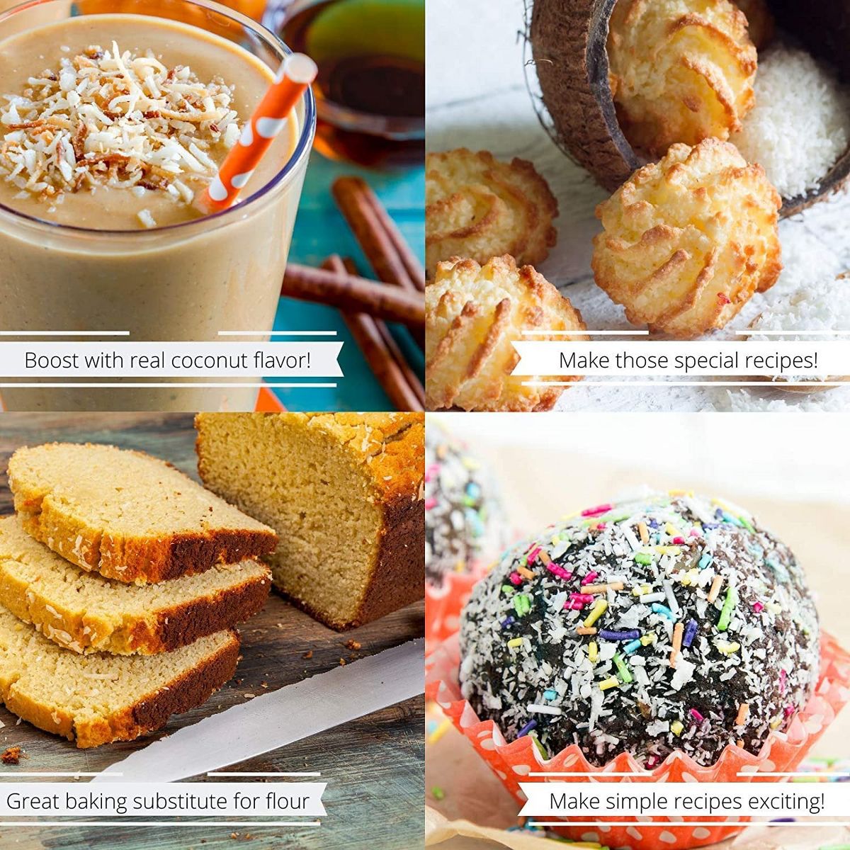 Macarrones de Coco Molido It's Delish, Envase Jumbo de 24 Oz (1.5 LB) - Imagen 6