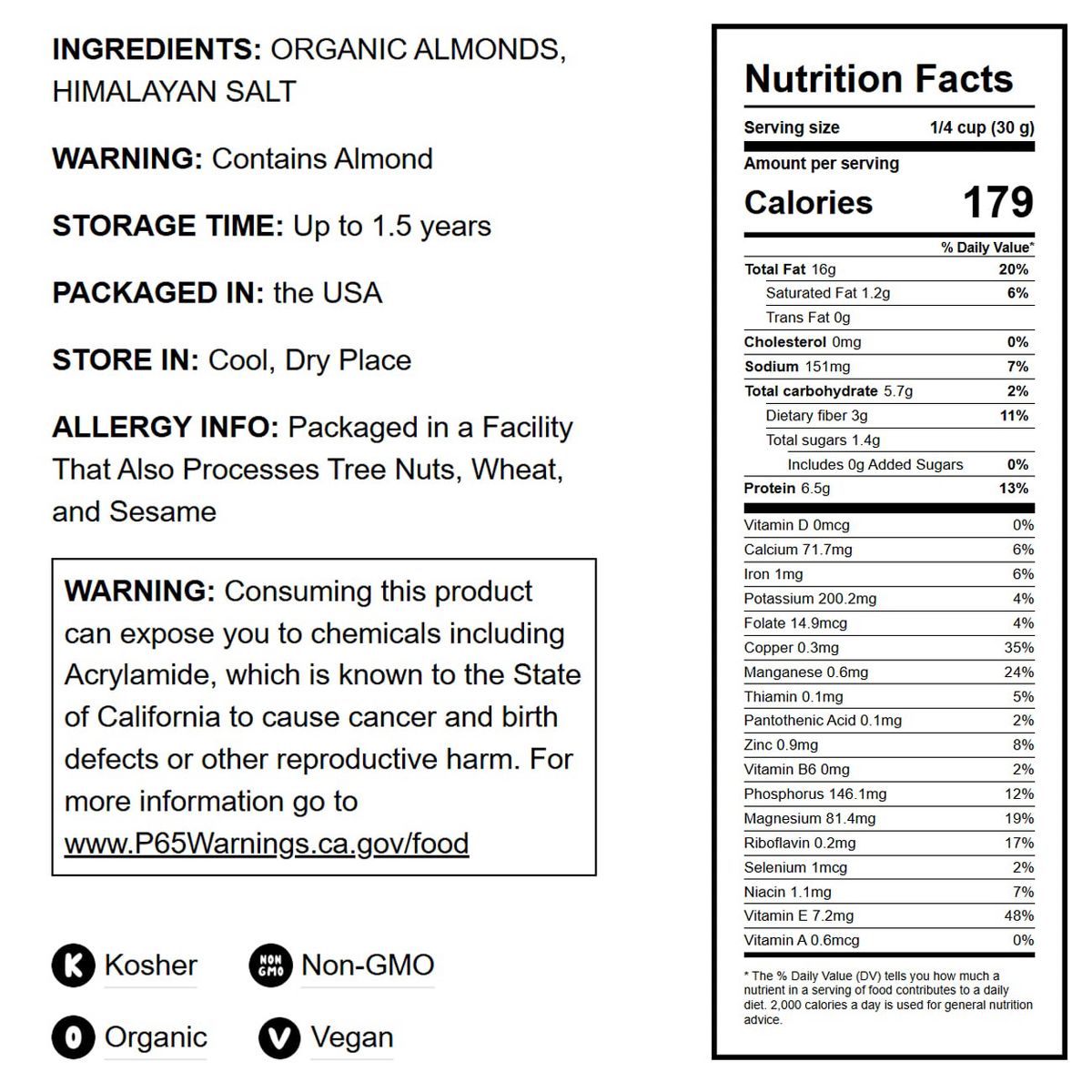Almendras Fileteadas Tostadas y Saladas Orgánicas - por Food To Live - Imagen 3