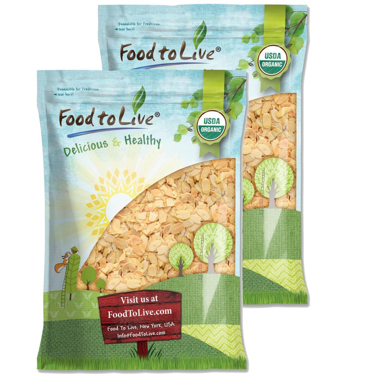 Almendras Fileteadas Tostadas y Saladas Orgánicas - por Food To Live - Imagen 9