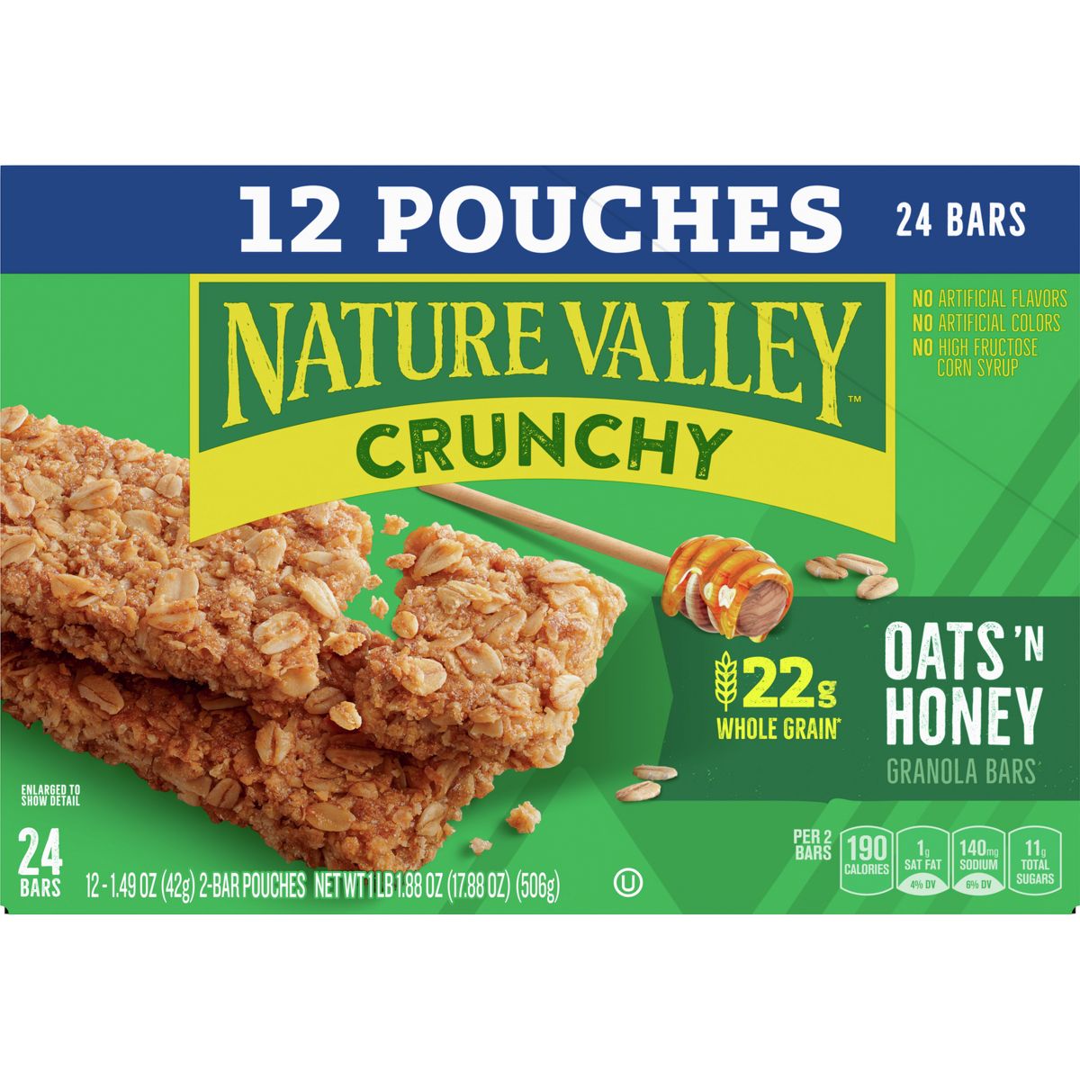 Nature Valley Barras de Granola Crujiente Avena y Miel - 12ct/17.88oz - Imagen 3