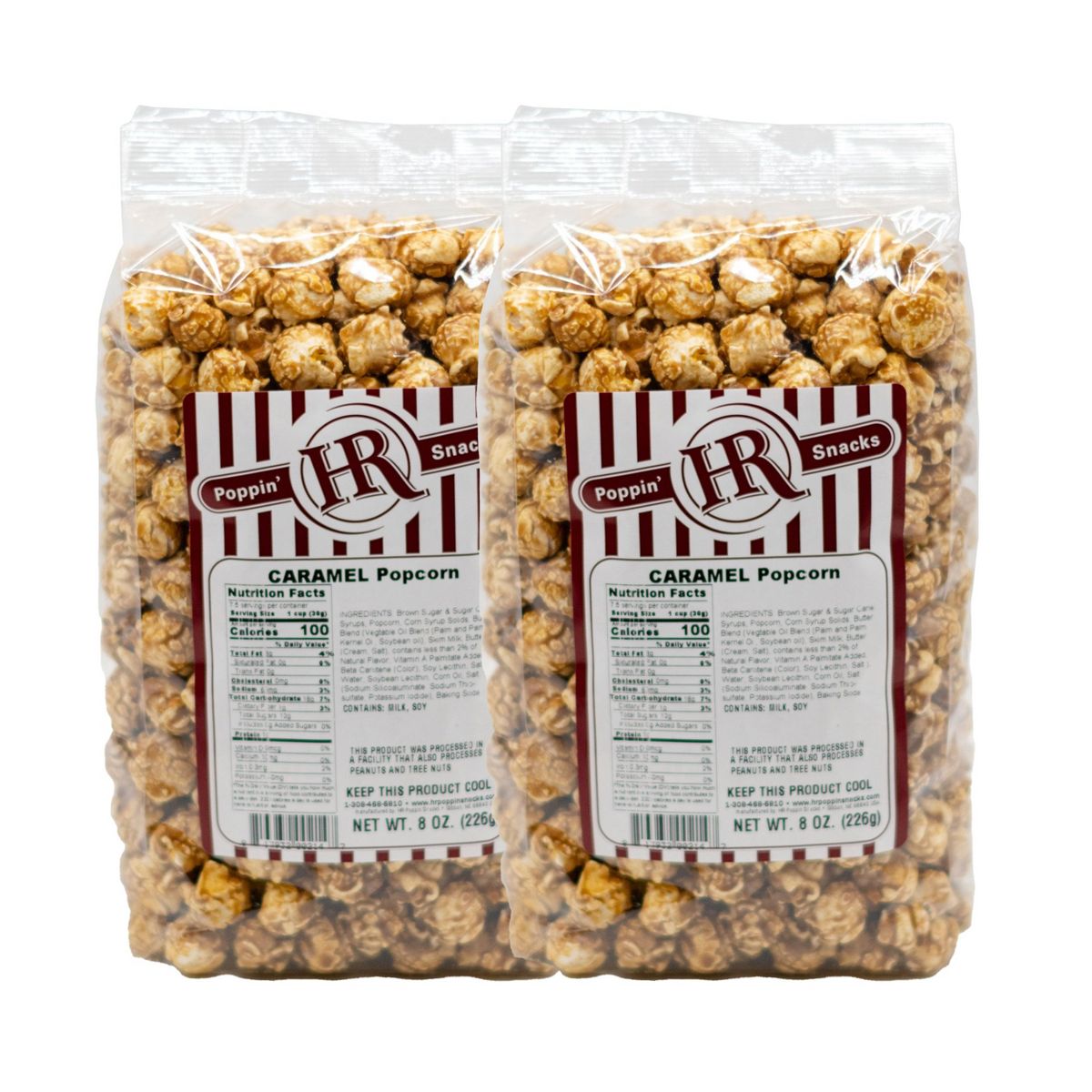 HR Poppin' Snacks 8 oz Palomitas de Caramelo - Paquete de 2