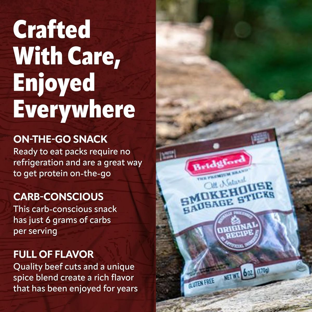 Bridgford Smokehouse Salchichas en Palito Picantes y Especiadas 5 oz - Salchichas Ahumadas Sin Gluten y Alto en Proteína para Diversas Preferencias Alimenticias - Imagen 7