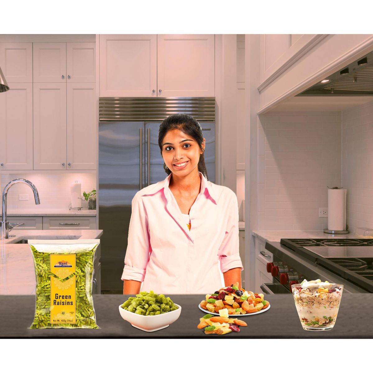 Pasas Verdes - 14 oz (400 g) - Rani Brand Authentic Indian Products - Imagen 3