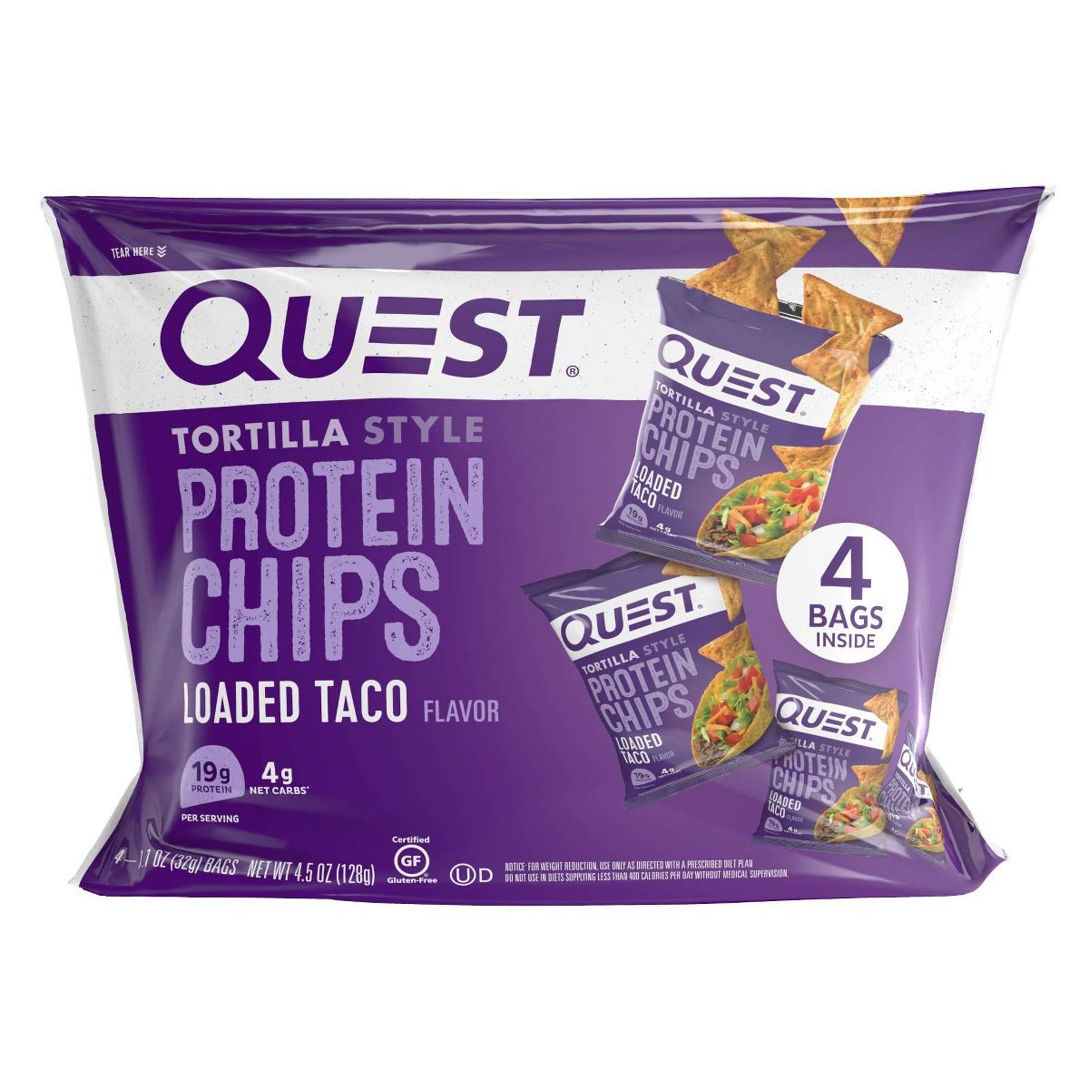 Quest Nutrition Tortilla Style Protein Chips - Loaded Taco - Imagen 2