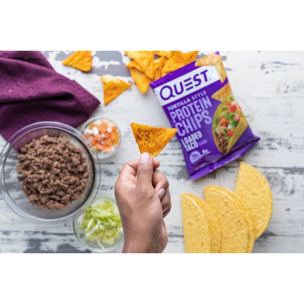 Quest Nutrition Tortilla Style Protein Chips - Loaded Taco - Imagen 5