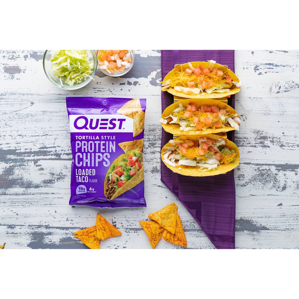 Quest Nutrition Tortilla Style Protein Chips - Loaded Taco - Imagen 6