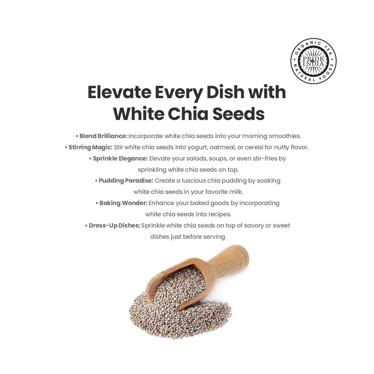 Semillas de Chía Blanca PRIDE OF INDIA - Imagen 5