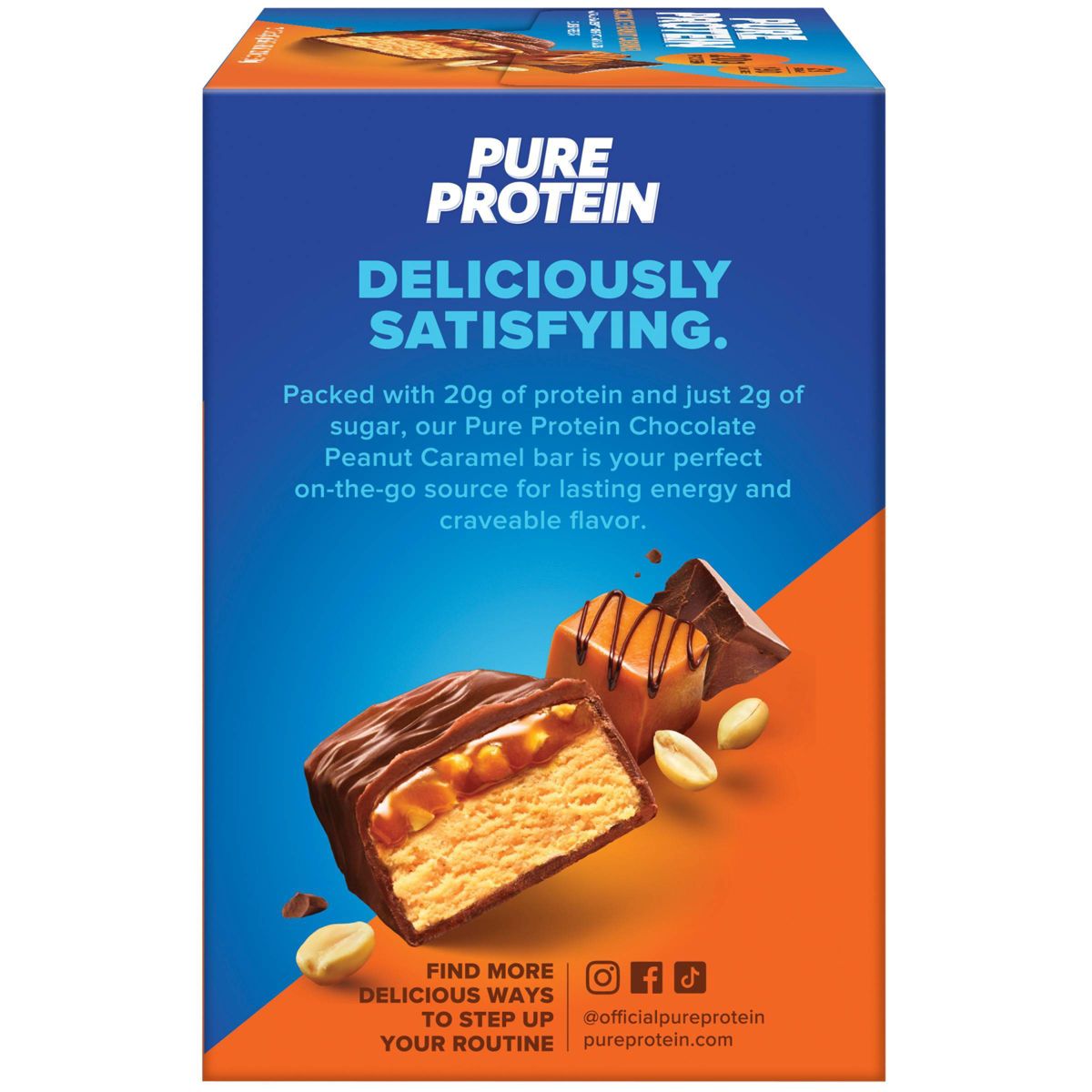 Pure Protein Barras de Aislado de Proteína de Suero con Chocolate, Cacahuate y Caramelo - 20g de Proteína - 12ct - Imagen 7