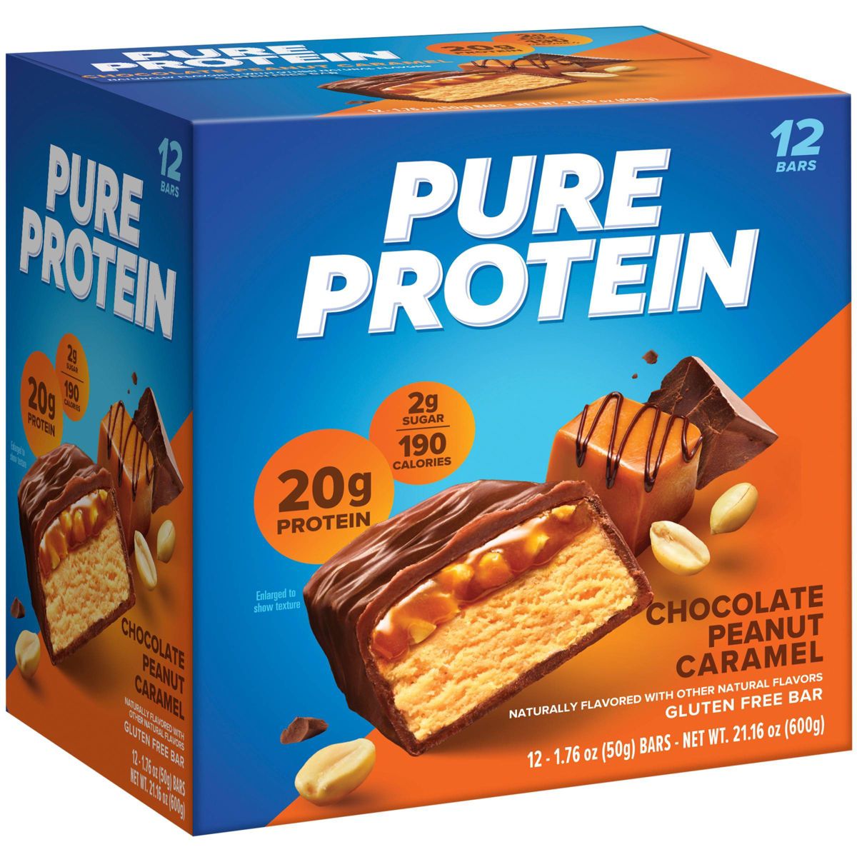 Pure Protein Barras de Aislado de Proteína de Suero con Chocolate, Cacahuate y Caramelo - 20g de Proteína - 12ct - Imagen 8